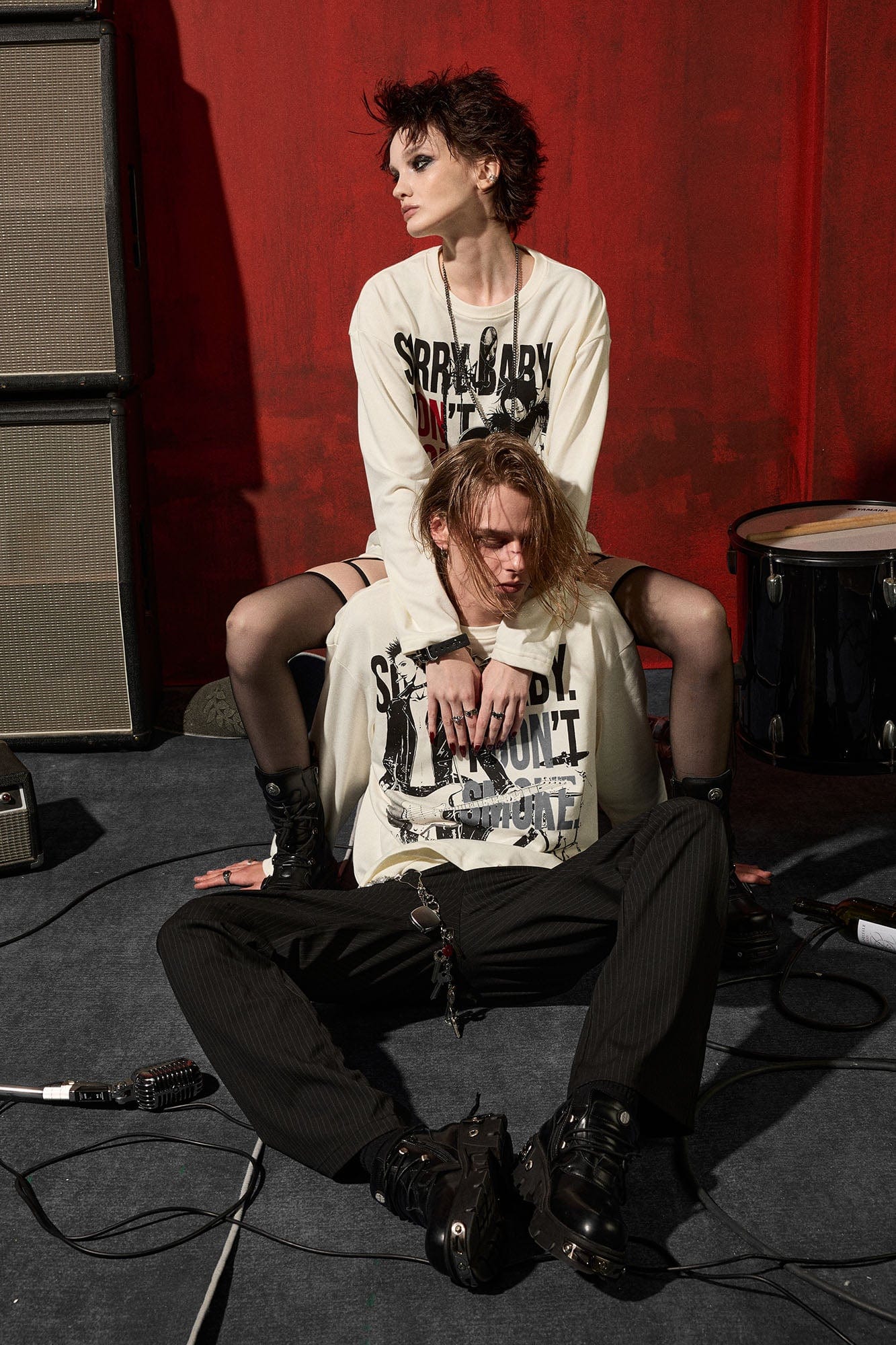 DONSMOKE ¡Á NANA Punk Band Graphic Long-Sleeve Tee-L/S Tee-S-Ren Honjo-Free Shipping Leatheretro