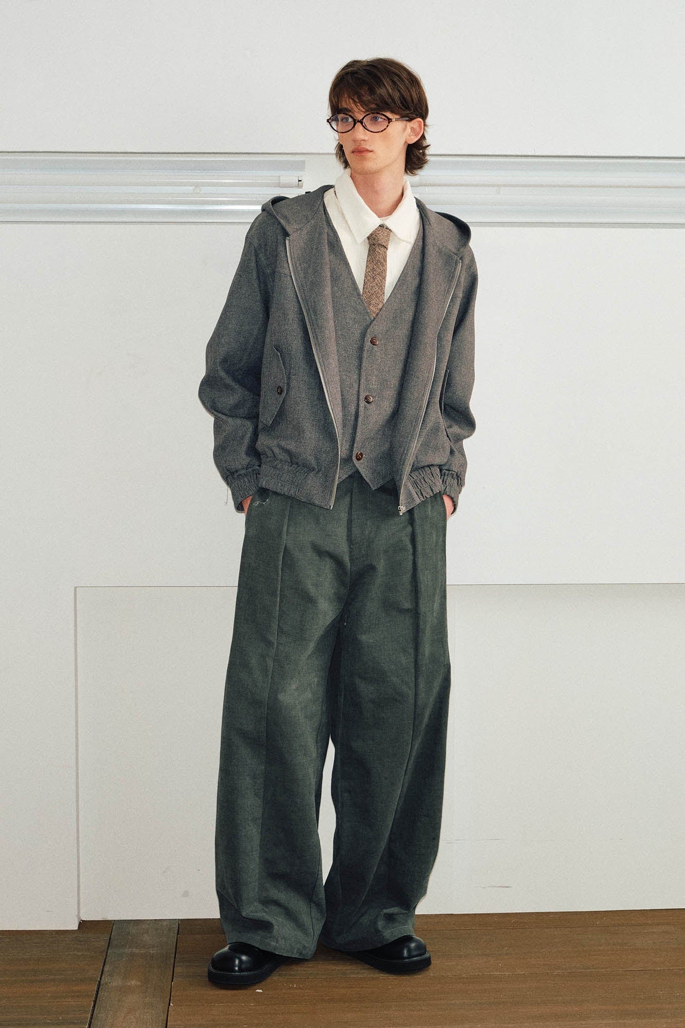 KREATE Layered Hooded Jacket-Jacket-S-Free Shipping Leatheretro