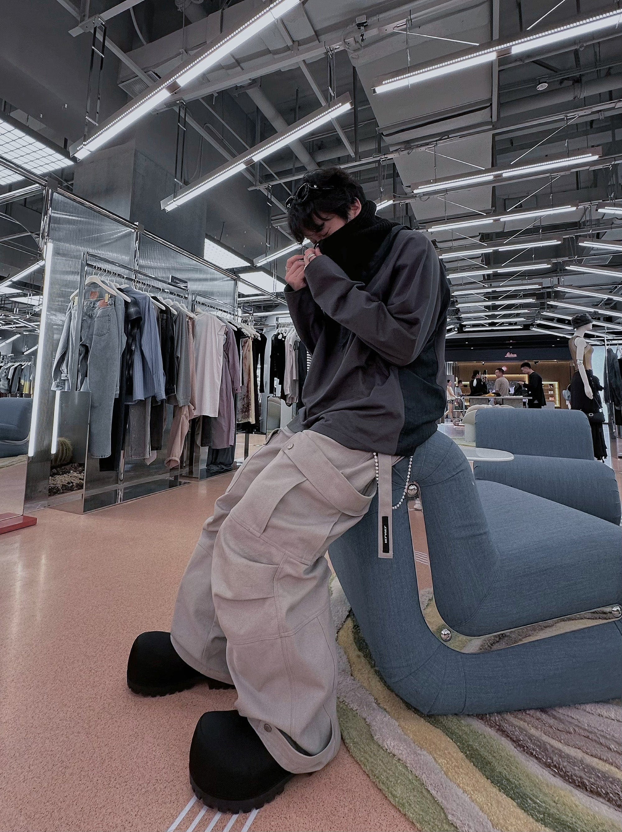 RELABEL Deconstructed Scarf Long-Sleeve Tee-L/S Tee-XS-Yellow-Free Shipping Leatheretro