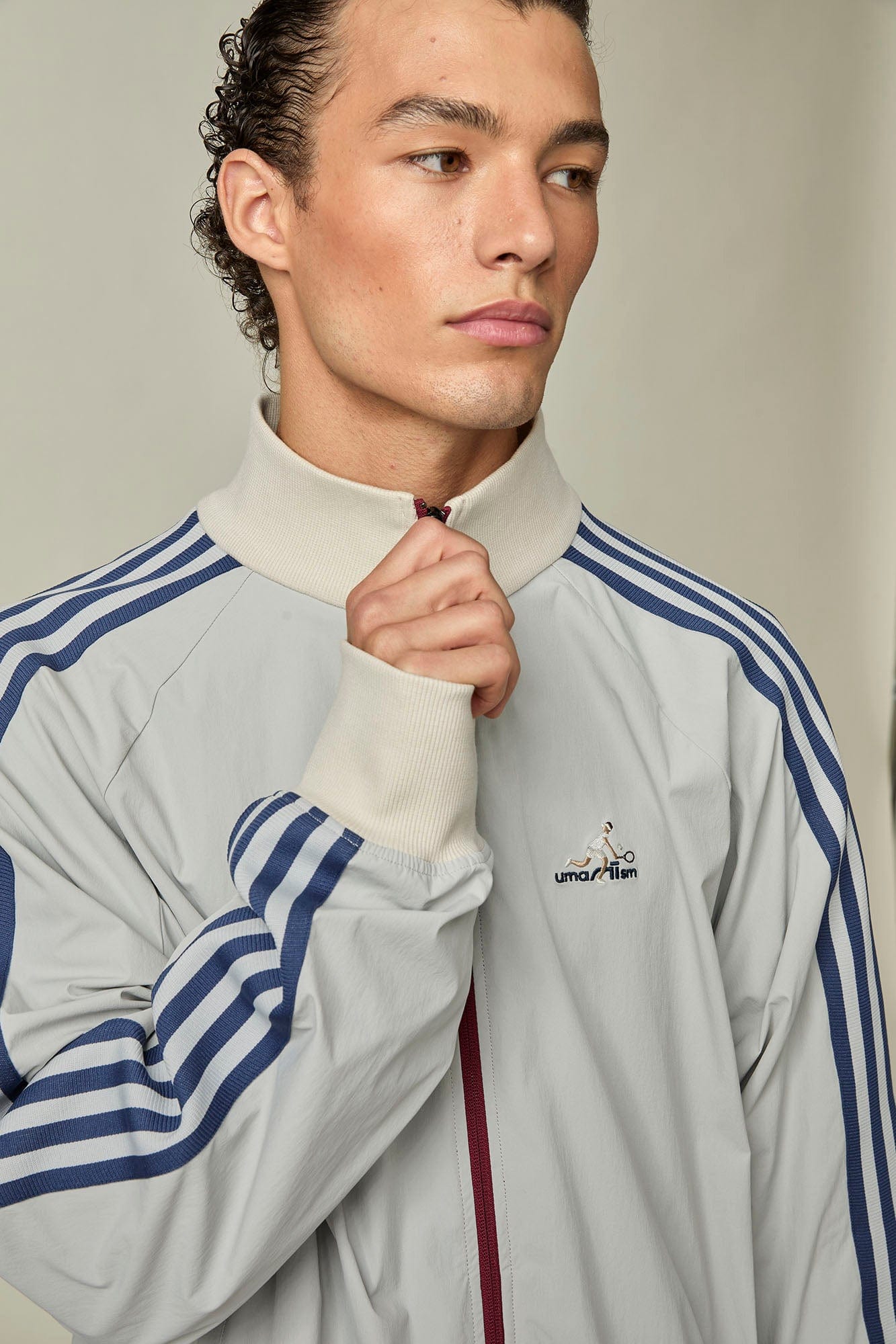 UMAMIISM Retro Striped Track Jacket-Jacket-XS-Navy-Free Shipping Leatheretro