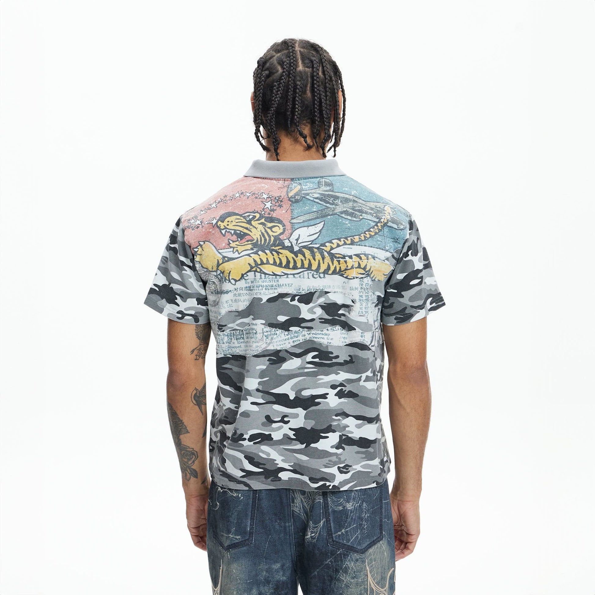 DND4DES Camo Flying Tiger Polo T-Shirt-T Shirt-S-Green-Free Shipping Leatheretro