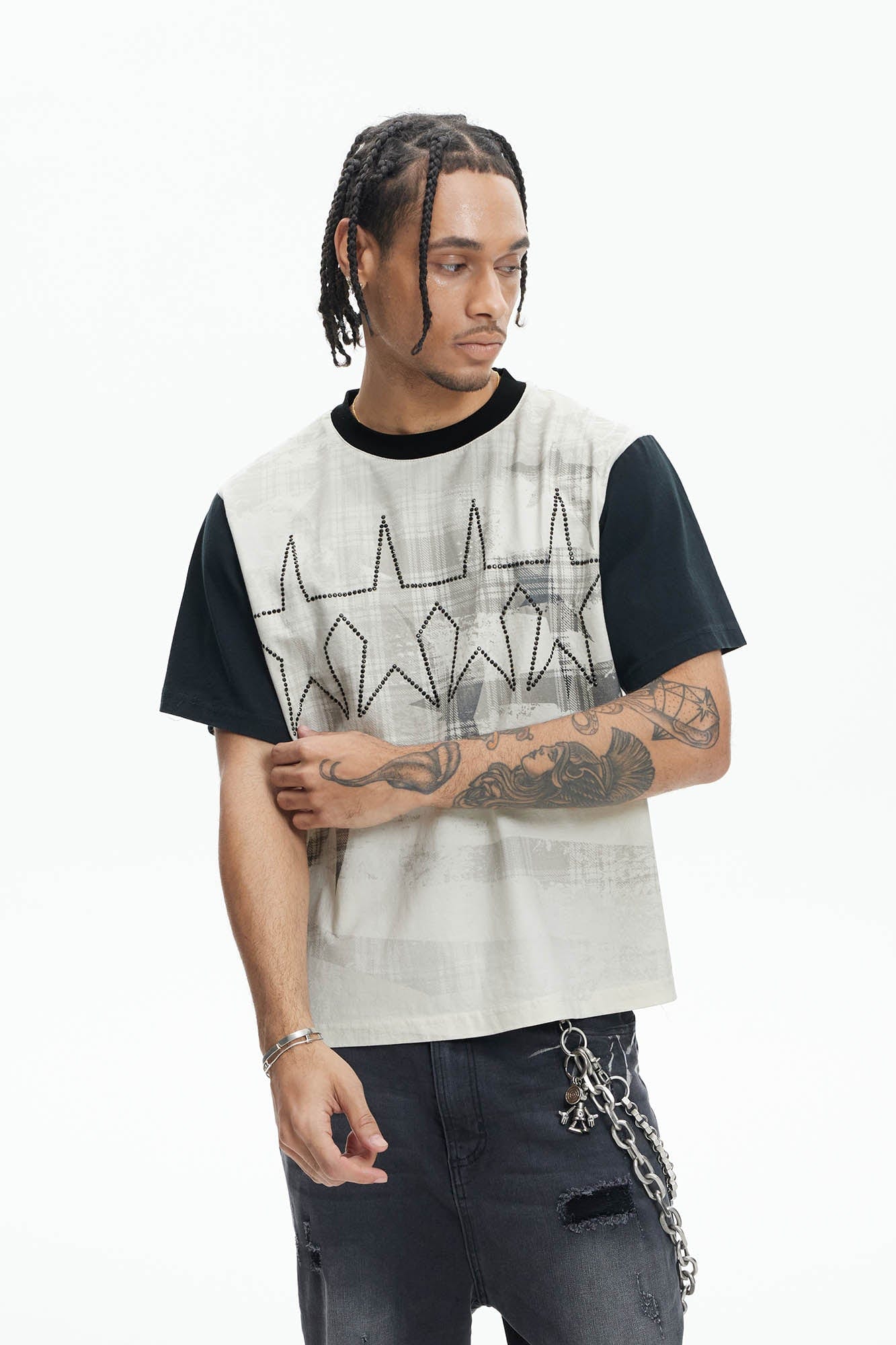 DND4DES Diamond Star Contrast T-Shirt-T Shirt-S-Free Shipping Leatheretro