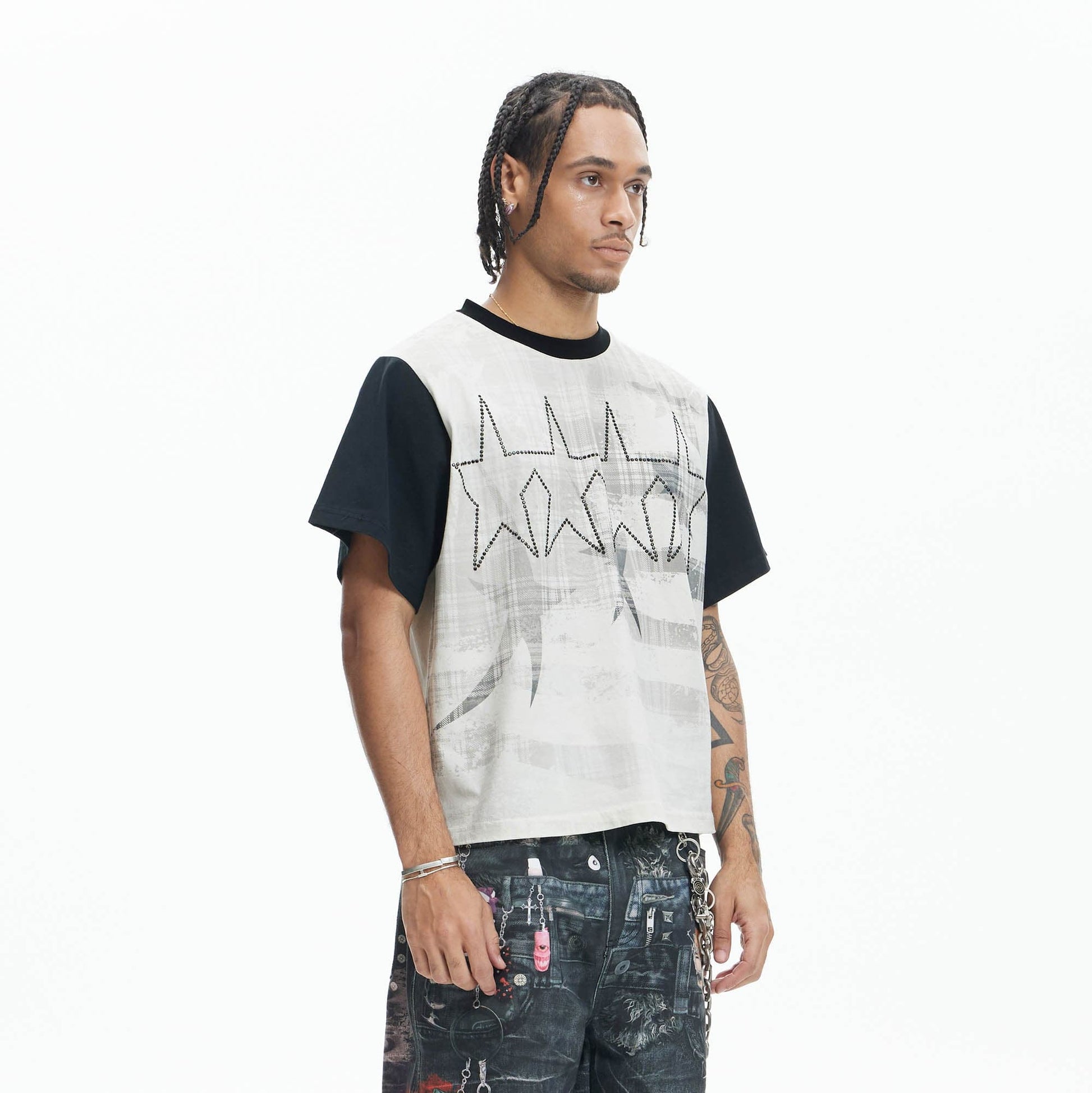 DND4DES Diamond Star Contrast T-Shirt-T Shirt-S-Free Shipping Leatheretro