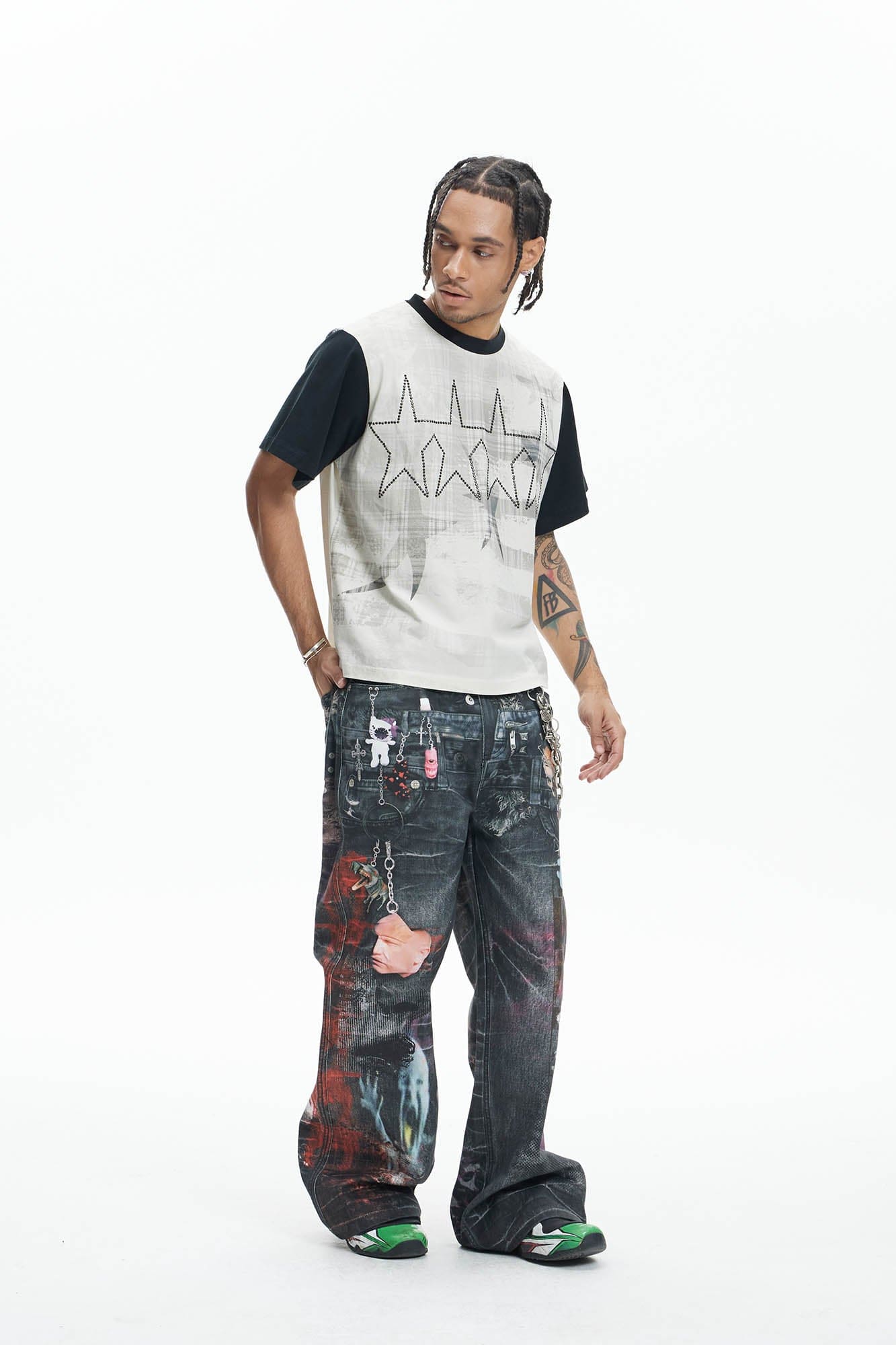 DND4DES Diamond Star Contrast T-Shirt-T Shirt-S-Free Shipping Leatheretro