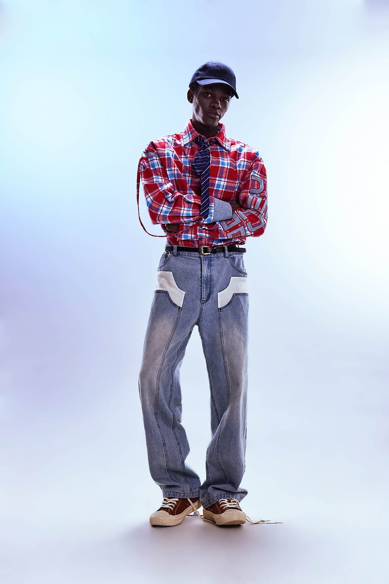 REDH Patch Washed Straight-Leg Jeans-Jeans-S-Free Shipping Leatheretro