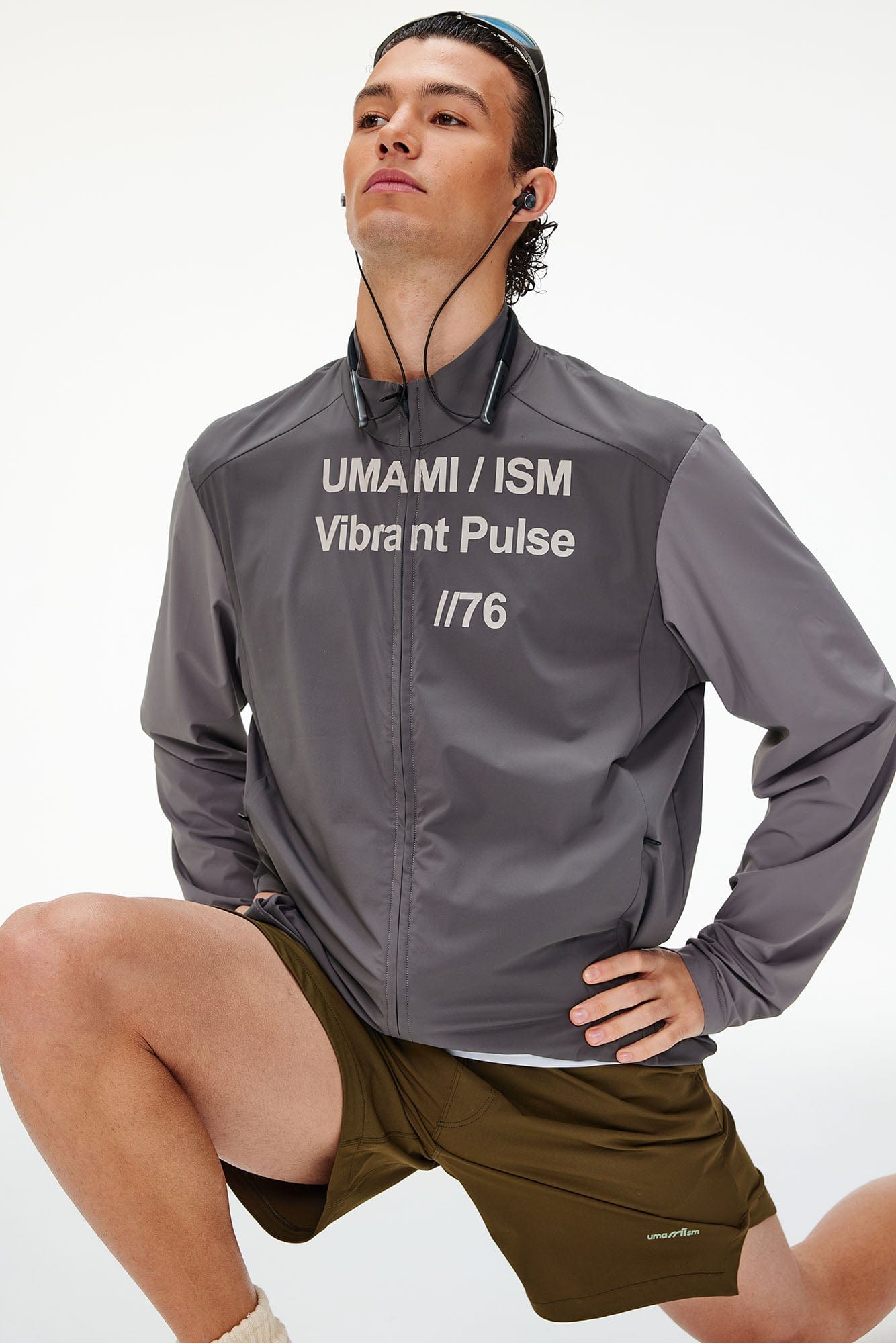 UMAMIISM Slogan Contrast Sleeve Mock Neck UV Protection Jacket-Jacket-XS-Black-Free Shipping Leatheretro