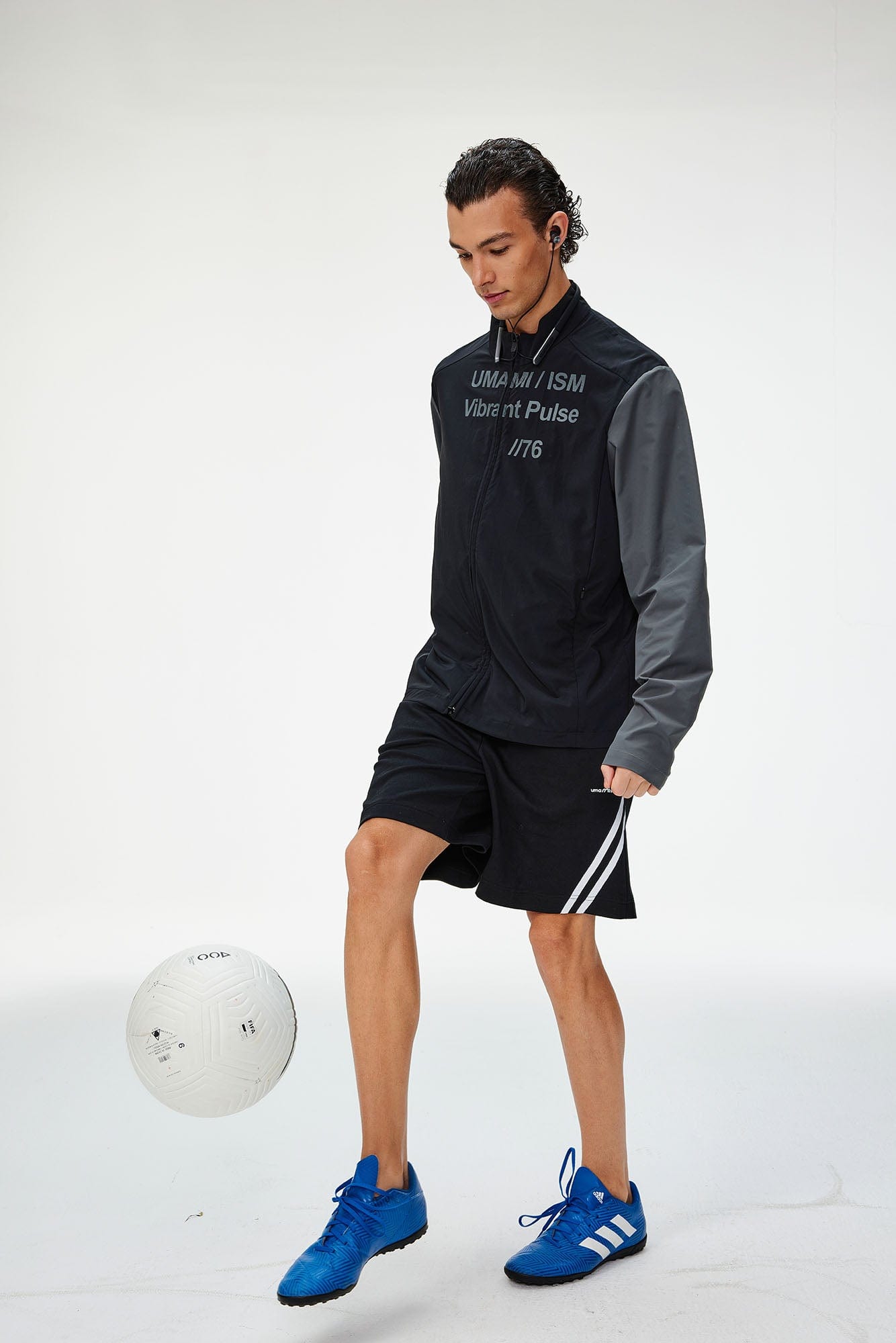 UMAMIISM Slogan Contrast Sleeve Mock Neck UV Protection Jacket-Jacket-XS-Black-Free Shipping Leatheretro