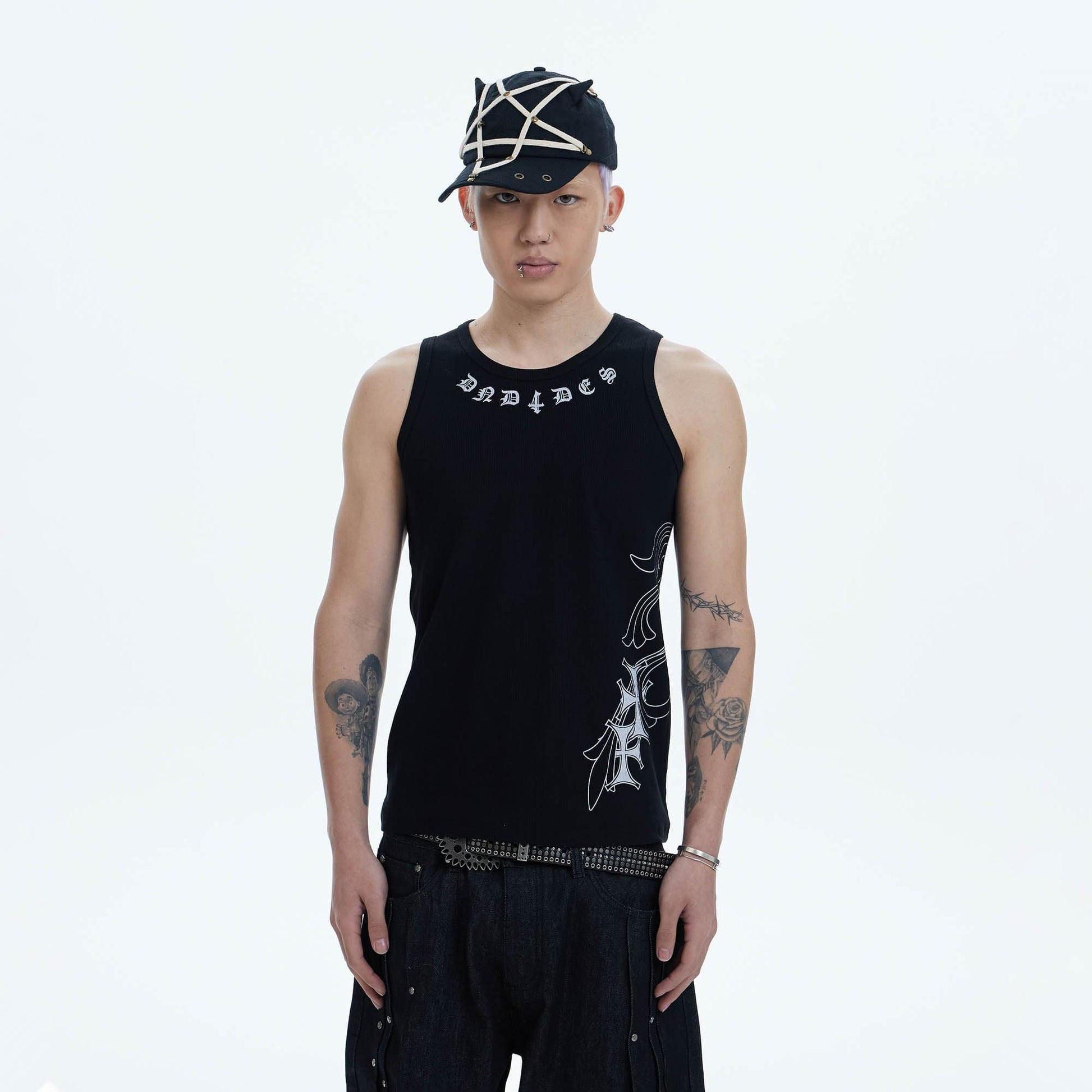 DND4DES Cross Graphic Tank Top-Tank Top-S-Black-Free Shipping Leatheretro