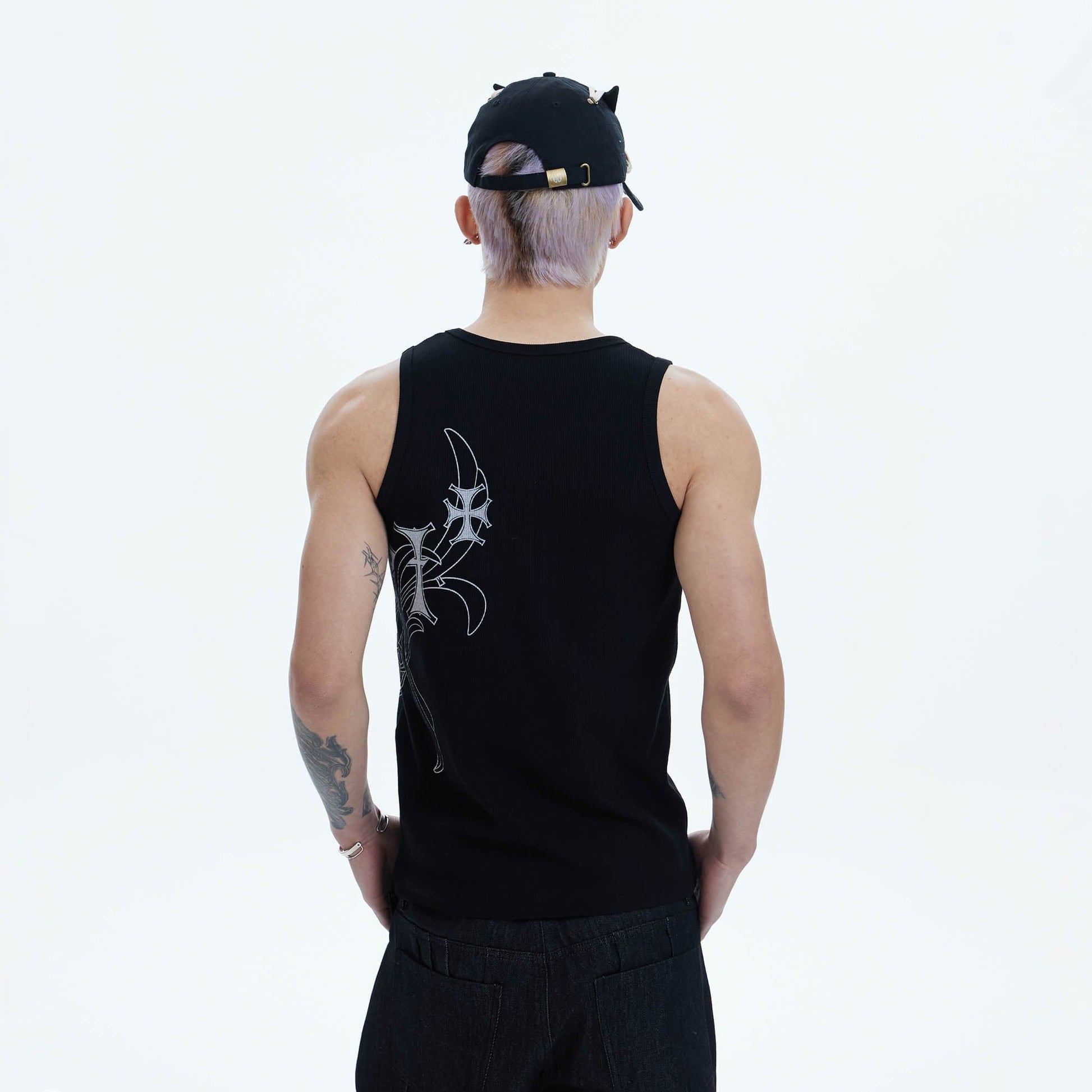 DND4DES Cross Graphic Tank Top-Tank Top-S-Black-Free Shipping Leatheretro