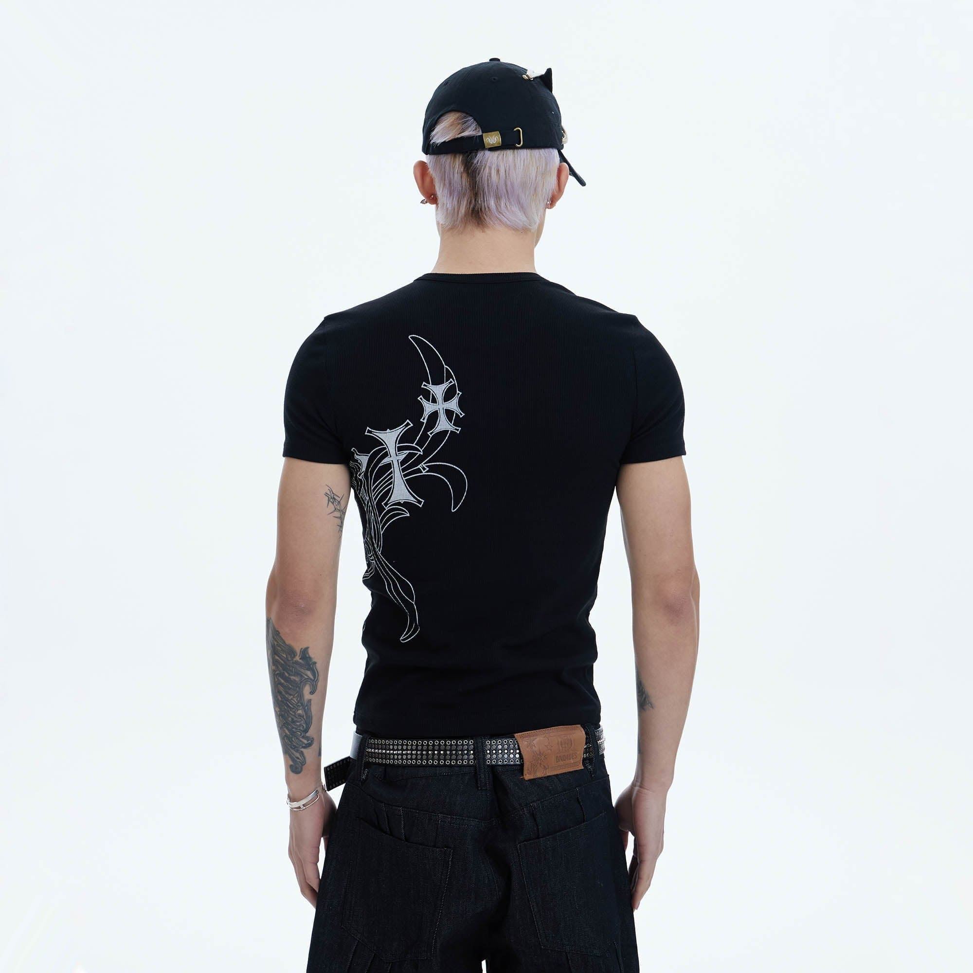 DND4DES Cross Graphic T-Shirt-T Shirt-S-Black-Free Shipping Leatheretro