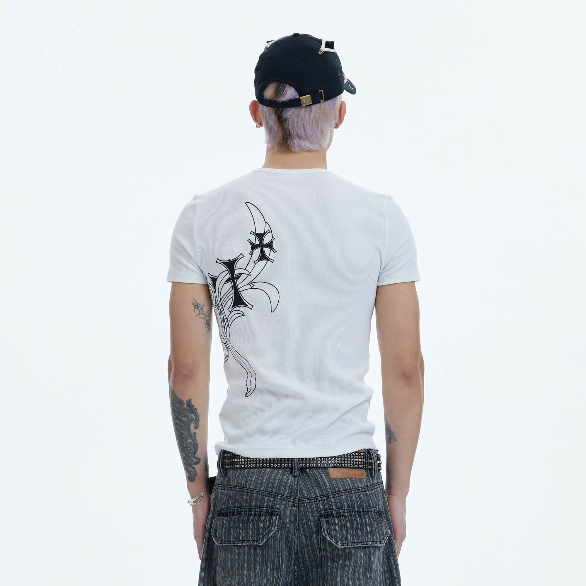 DND4DES Cross Graphic T-Shirt-T Shirt-S-Black-Free Shipping Leatheretro