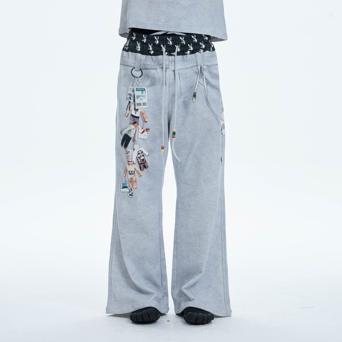 DND4DES Doll Charm Graphic Double-Waist Sweatpants-Pants-S-Free Shipping Leatheretro