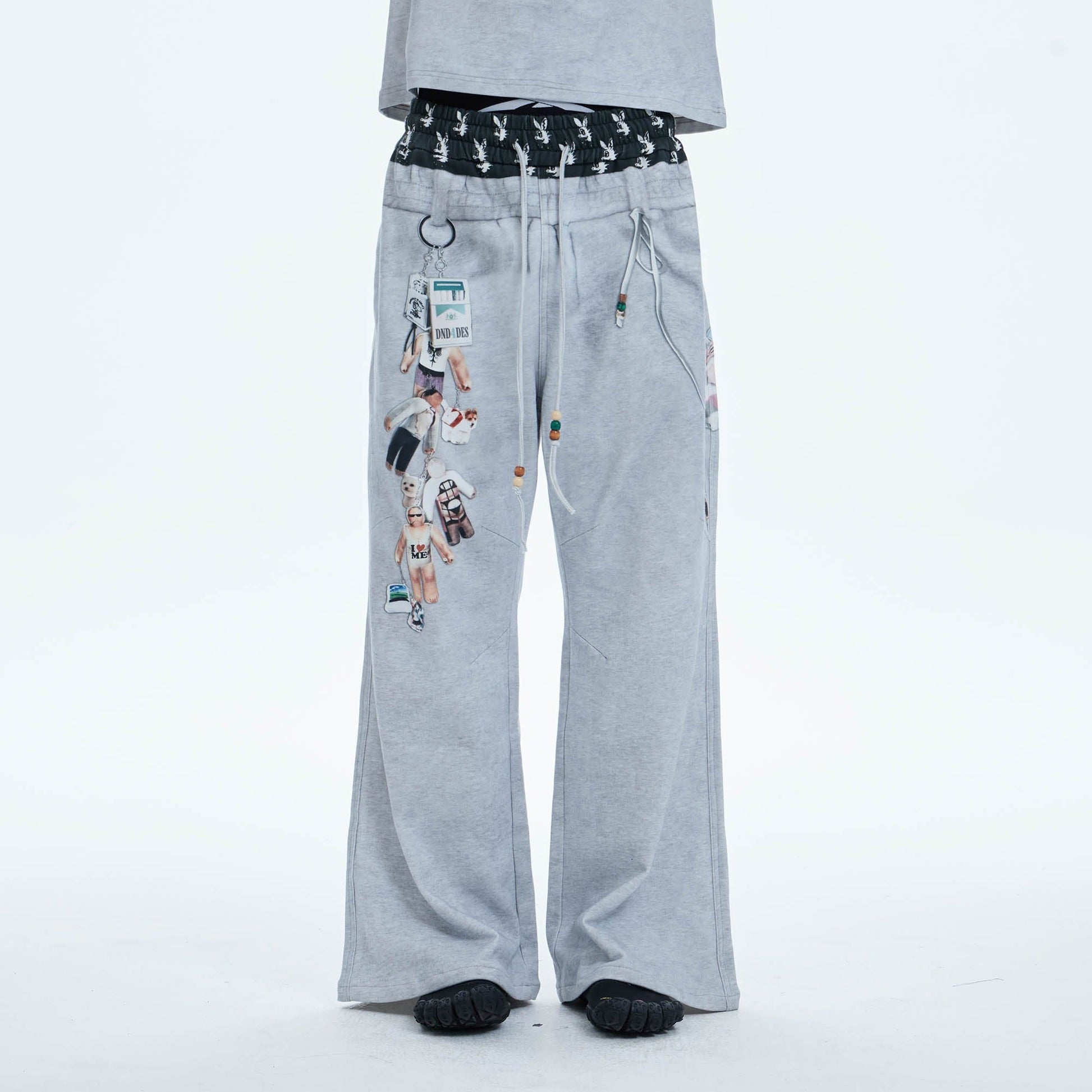 DND4DES Doll Charm Graphic Double-Waist Sweatpants-Pants-S-Free Shipping Leatheretro