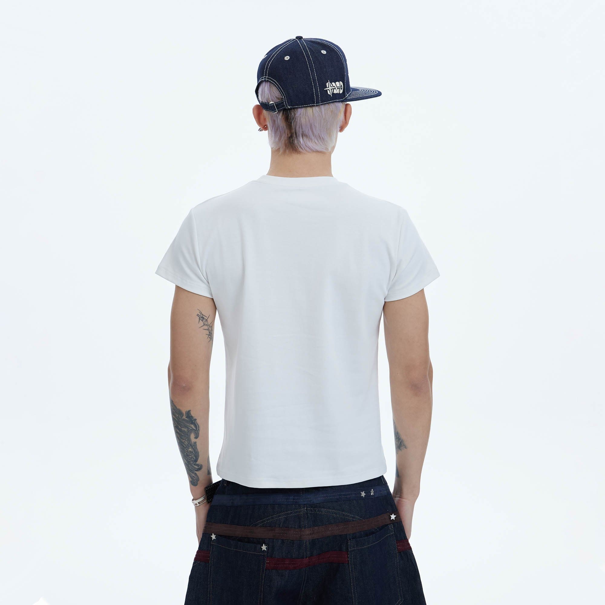 DND4DES Layered-Chain Graphic T-Shirt-T Shirt-S-White-Free Shipping Leatheretro