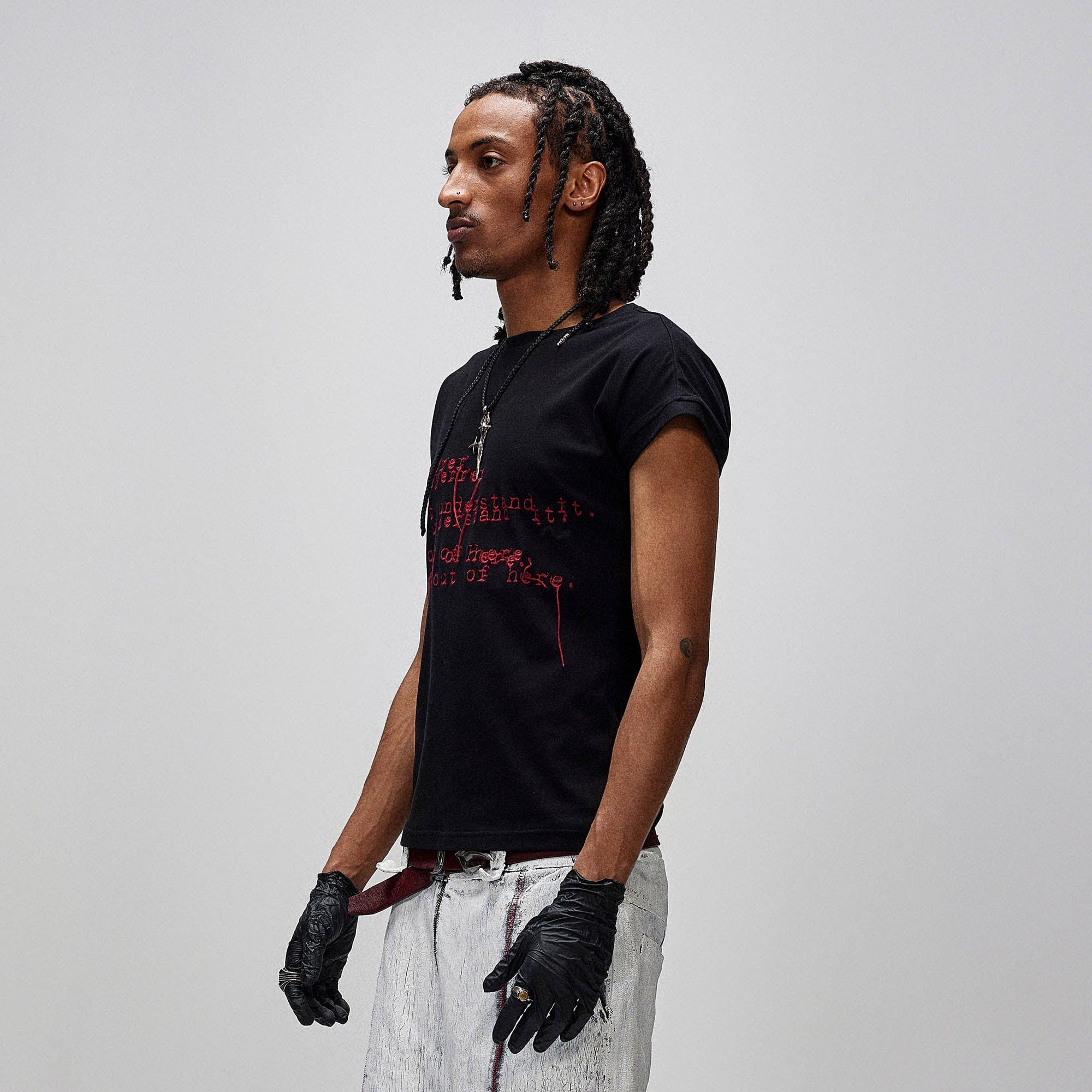 FLYERRER Distorted Lettering Graphic T-Shirt-T Shirt-XS-Free Shipping Leatheretro