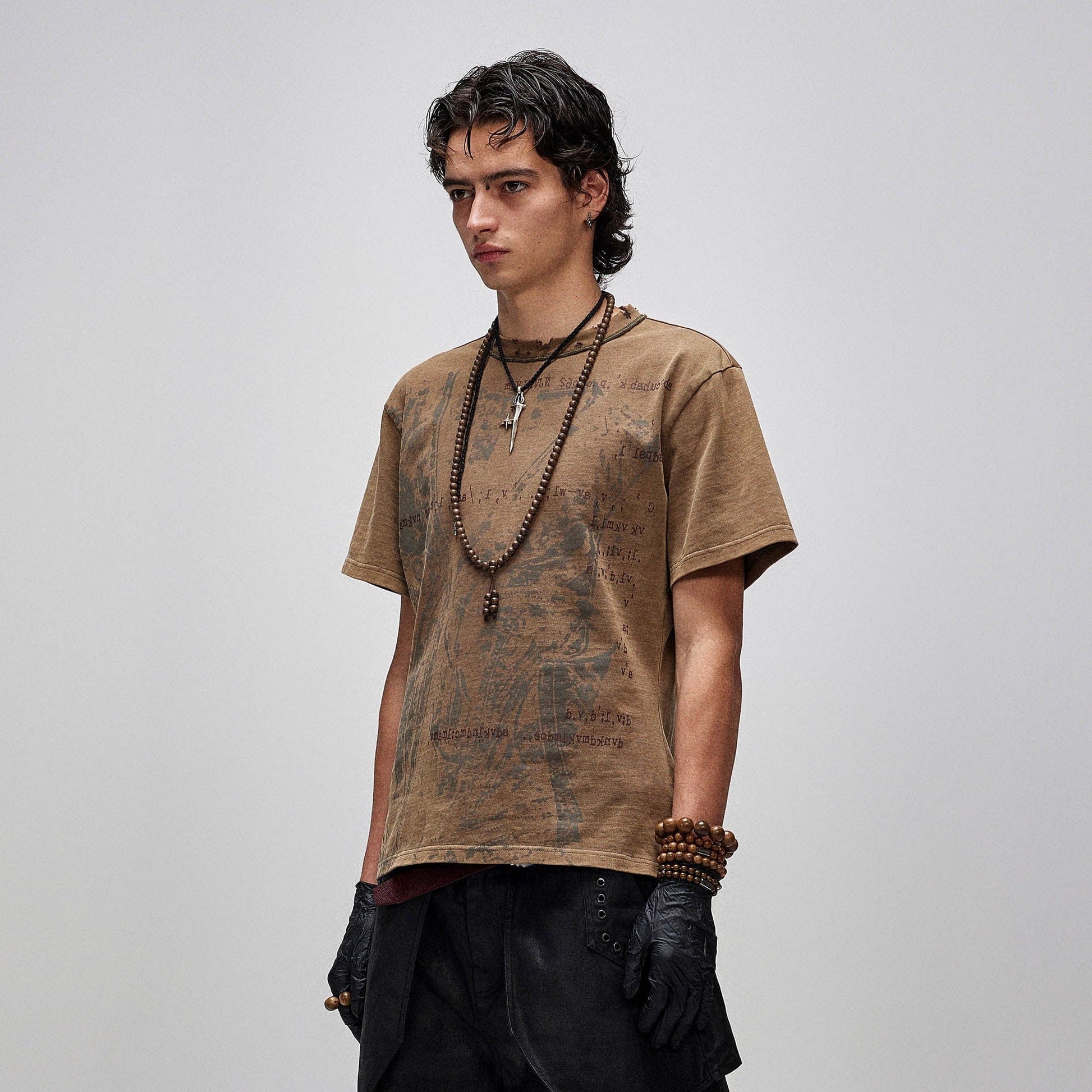 FLYERRER X-Silhouette Distressed Graphic T-Shirt-T Shirt-S-Free Shipping Leatheretro