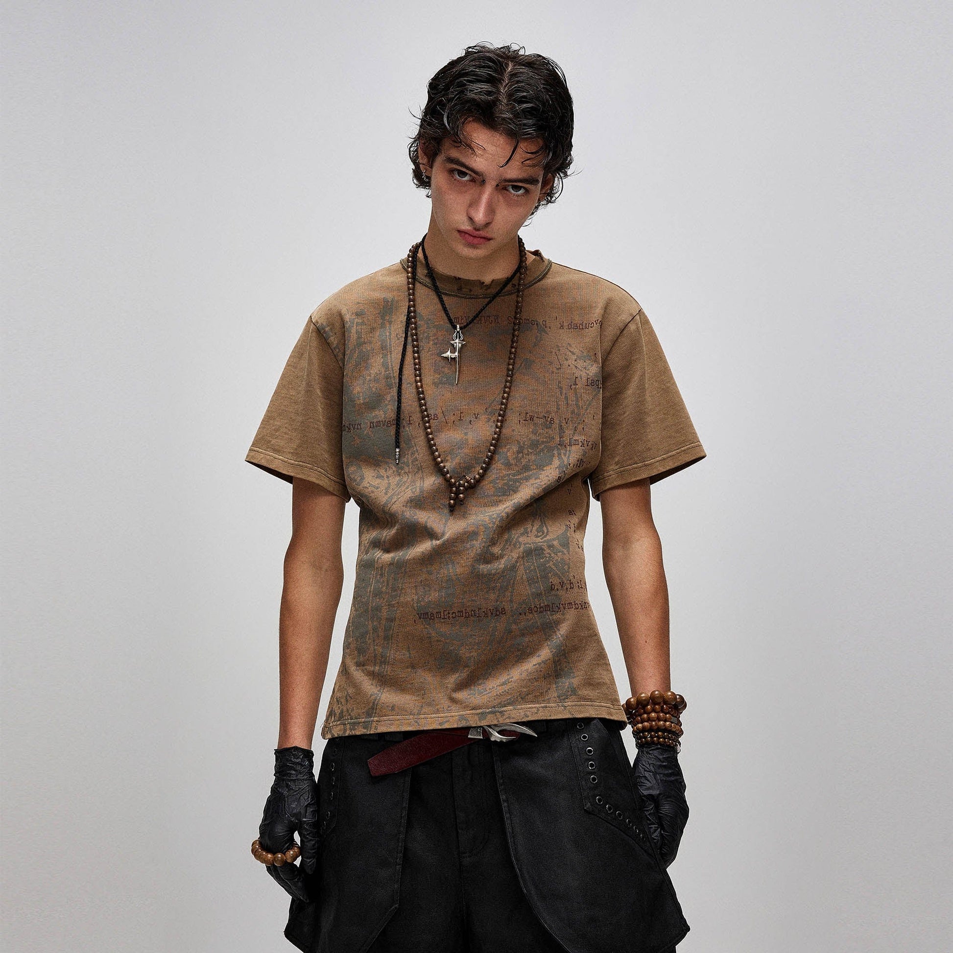 FLYERRER X-Silhouette Distressed Graphic T-Shirt-T Shirt-S-Free Shipping Leatheretro