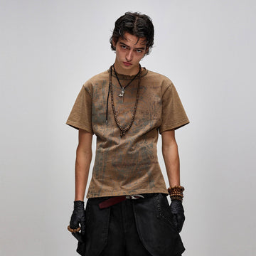 FLYERRER X-Silhouette Distressed Graphic T-Shirt-T Shirt-S-Free Shipping Leatheretro