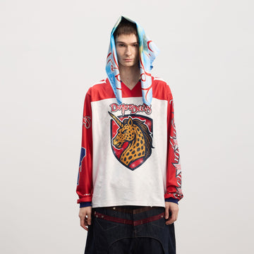 DND4DES Unicorn Rhinestone Hockey Jersey-L/S Tee-S (Preorder)-Free Shipping Leatheretro