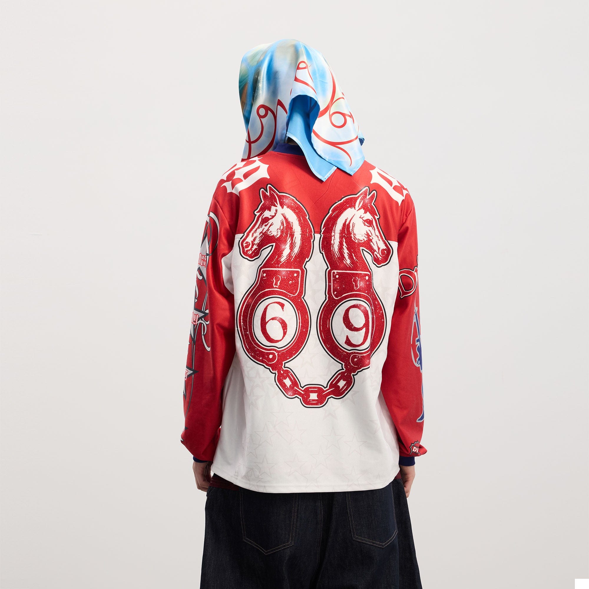 DND4DES Unicorn Rhinestone Hockey Jersey-L/S Tee-S (Preorder)-Free Shipping Leatheretro