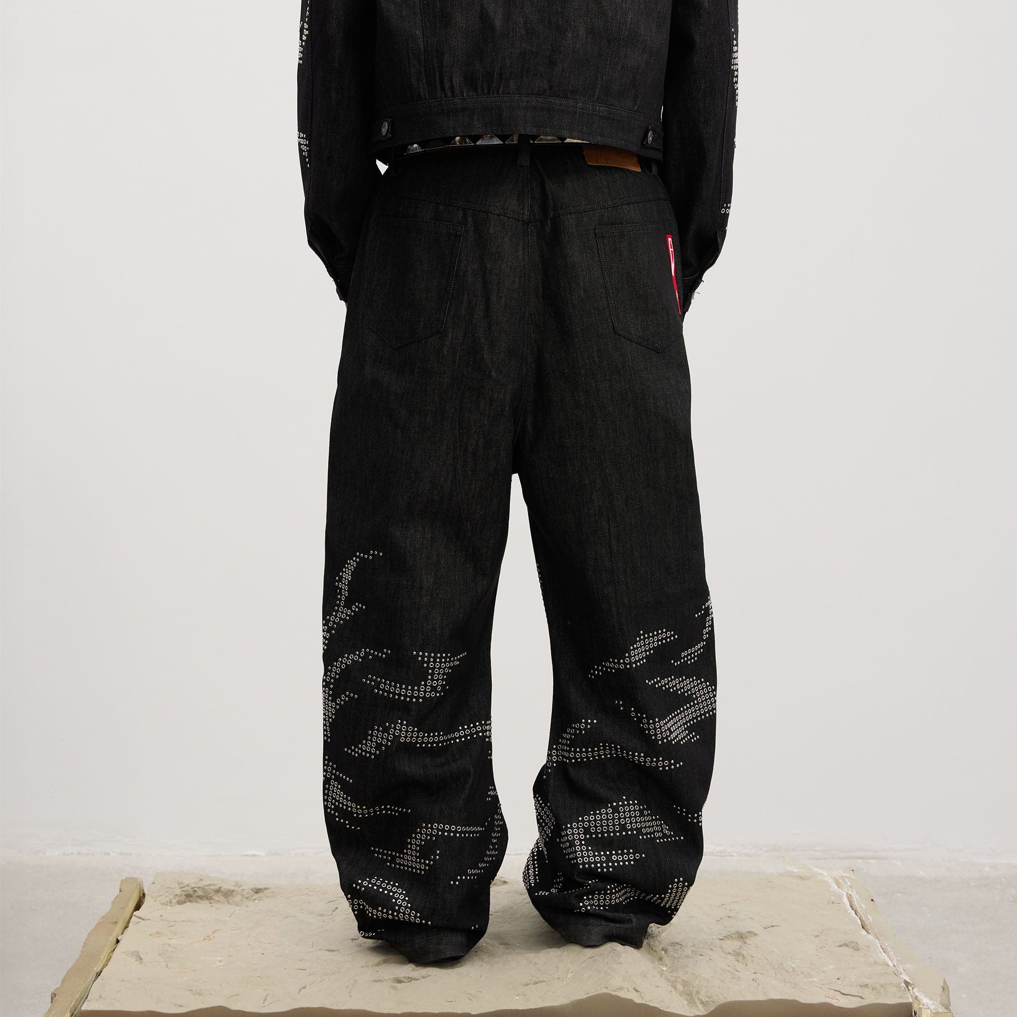 DND4DES Studded Tiger Stripe Baggy Jeans-Jeans-XS-Free Shipping Leatheretro