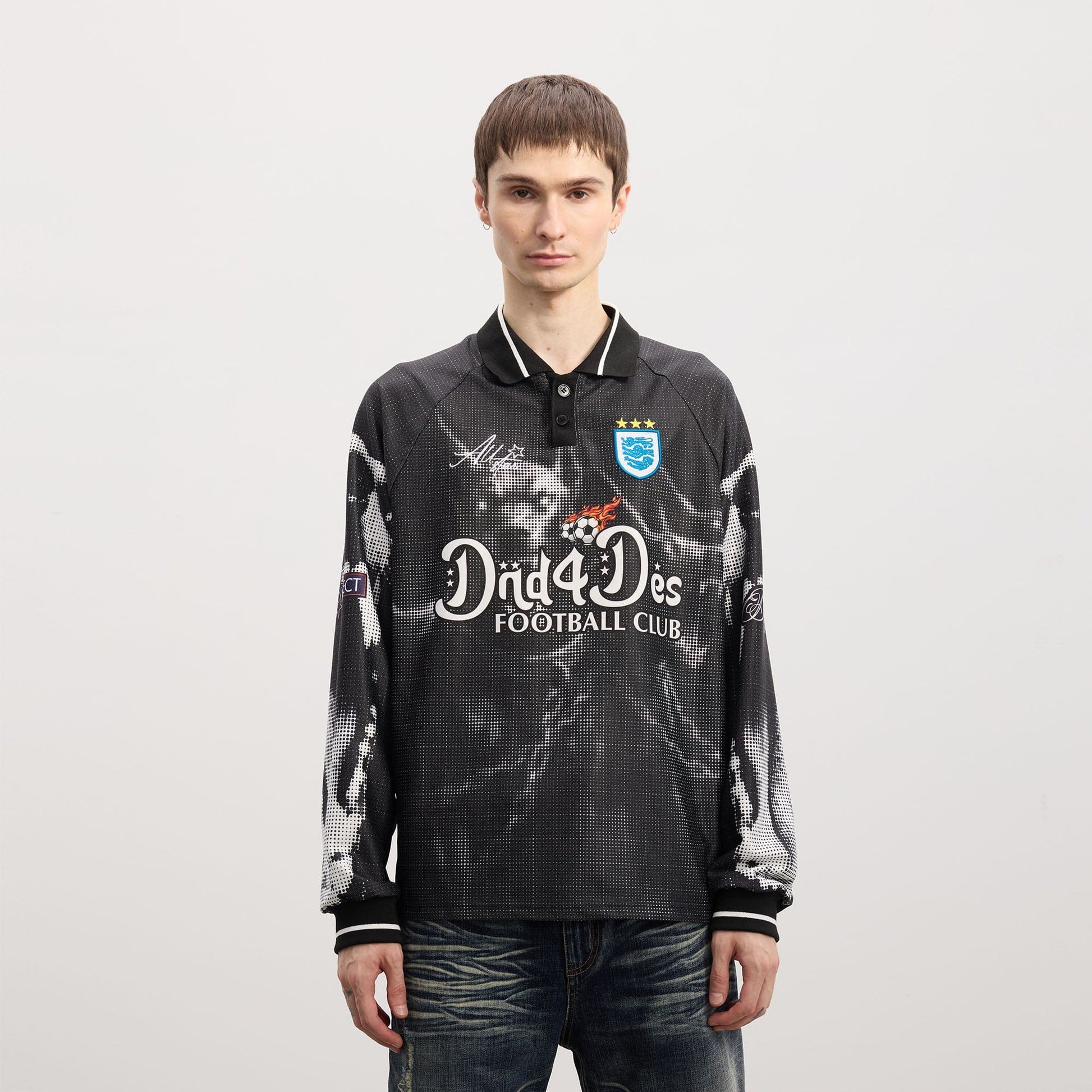 DND4DES Raging Hounds Football Jersey-L/S Tee-S (Preorder)-Free Shipping Leatheretro