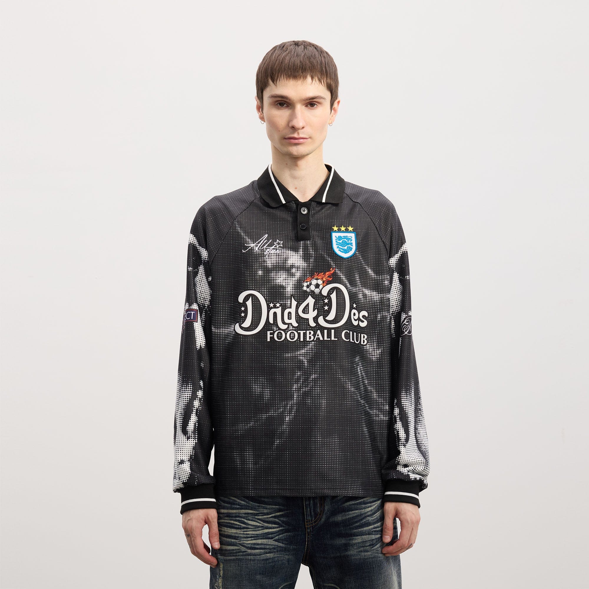 DND4DES Raging Hounds Football Jersey-L/S Tee-S (Preorder)-Free Shipping Leatheretro