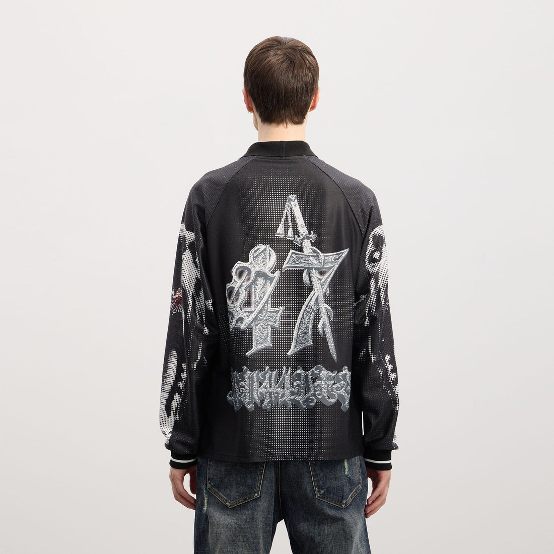 DND4DES Raging Hounds Football Jersey-L/S Tee-S (Preorder)-Free Shipping Leatheretro