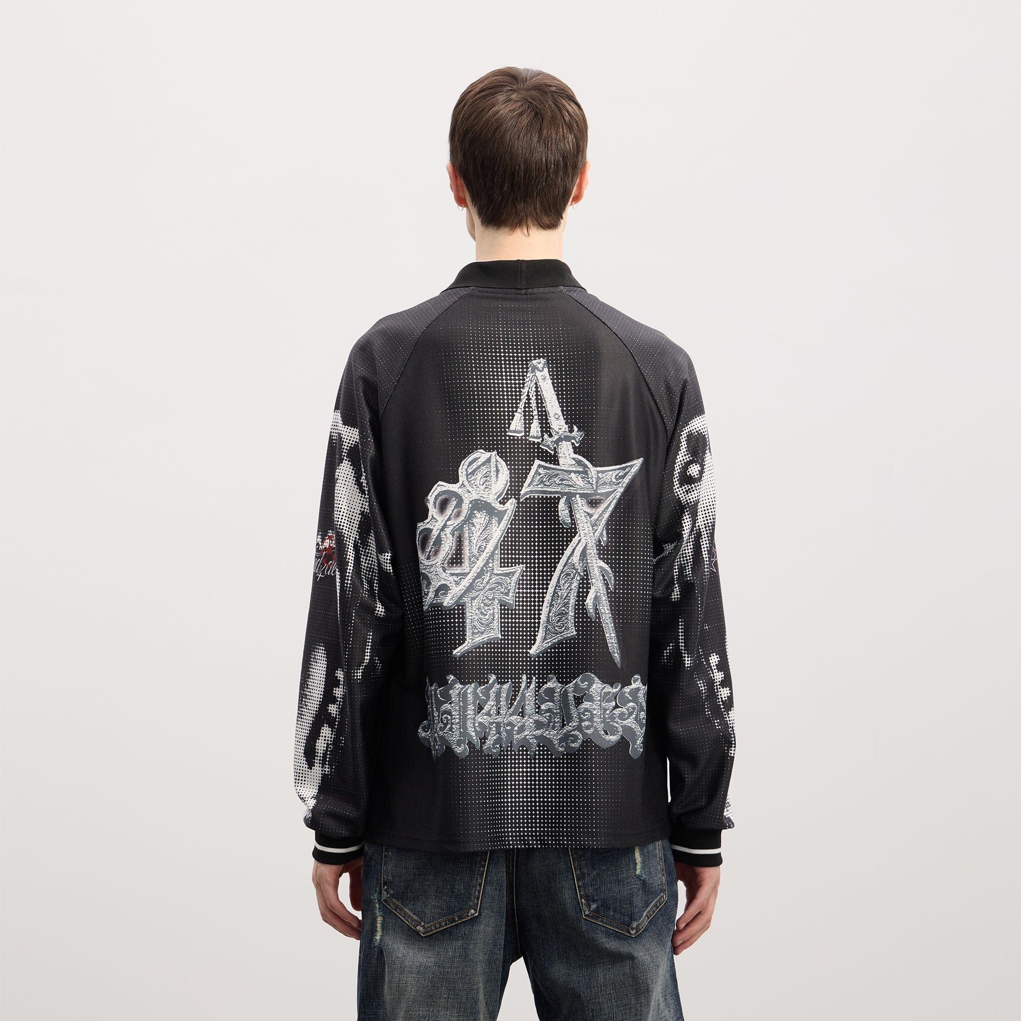 DND4DES Raging Hounds Football Jersey-L/S Tee-S (Preorder)-Free Shipping Leatheretro