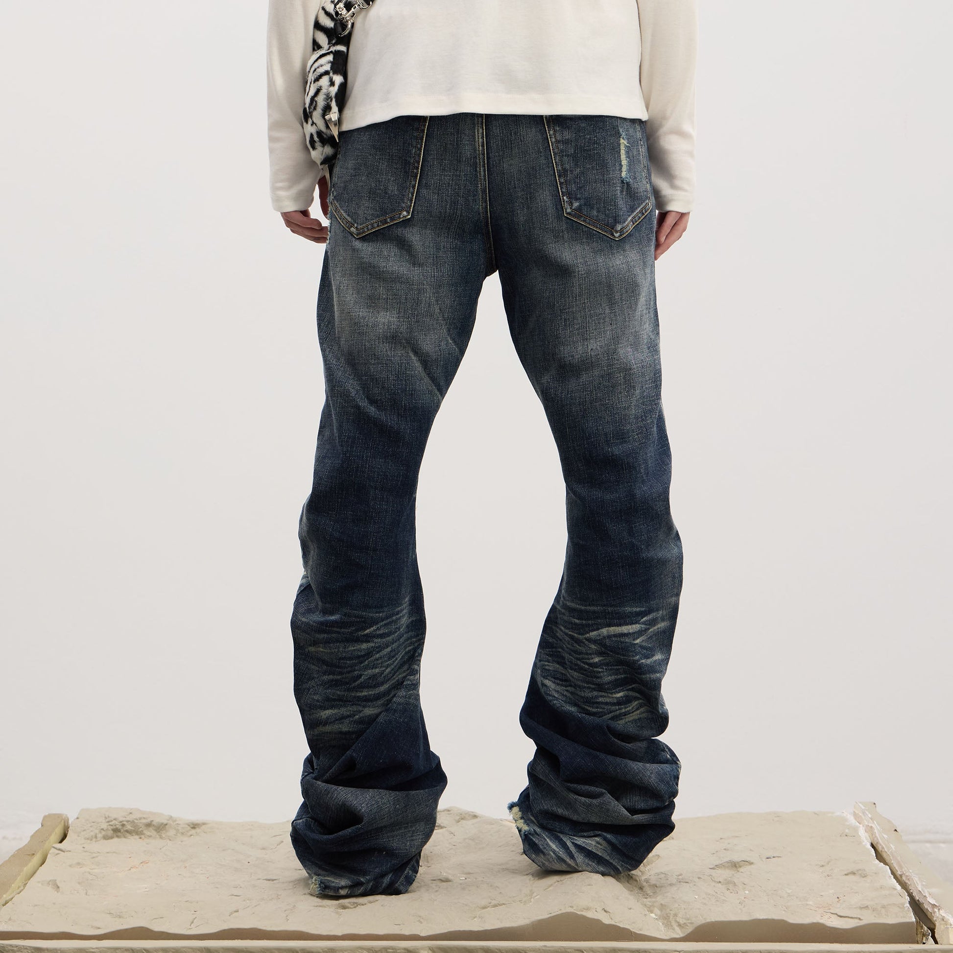 DND4DES Dirty Fit Whiskered Stack Jeans-Jeans-S-Blue-Free Shipping Leatheretro