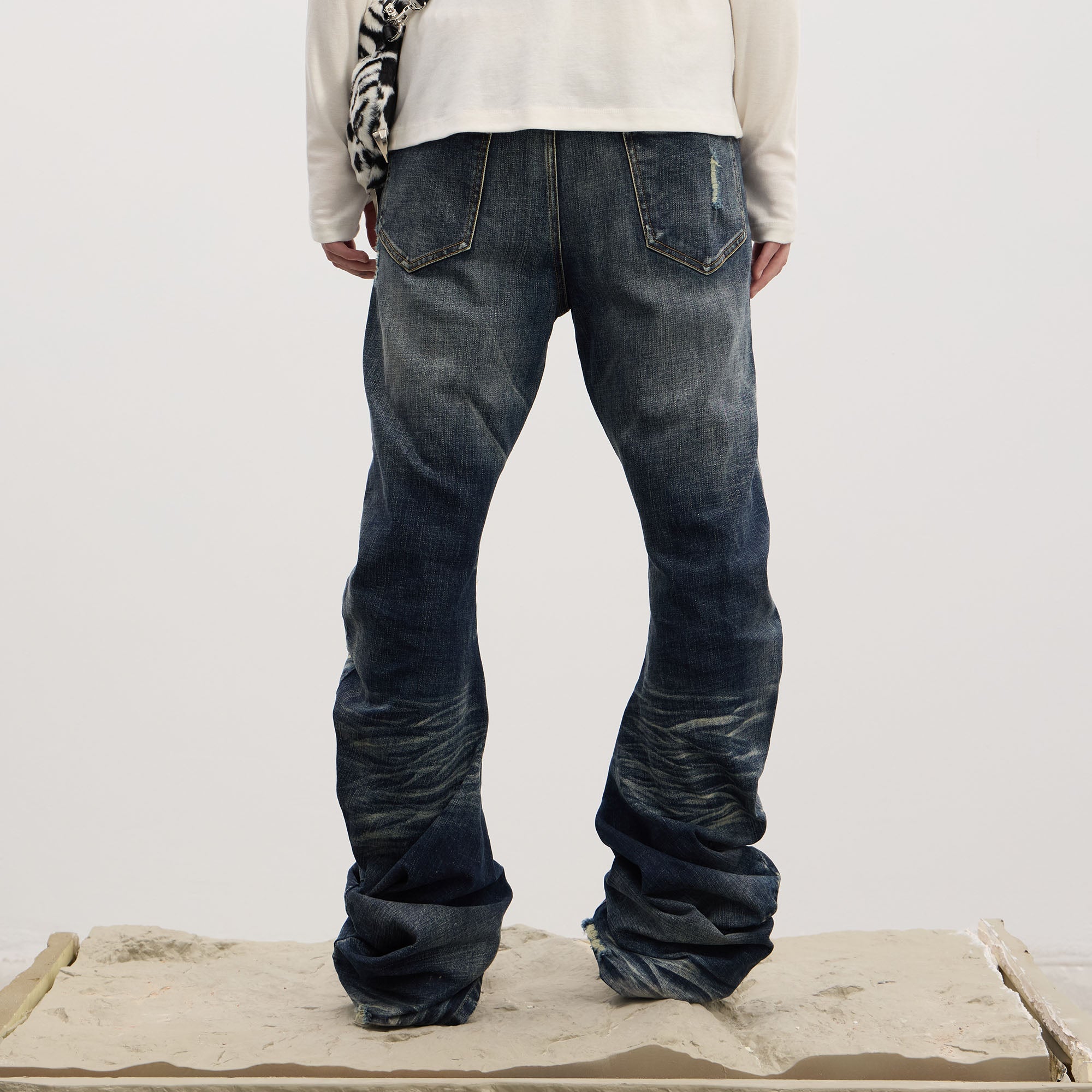 DND4DES Dirty Fit Whiskered Stack Jeans-Jeans-S-Blue-Free Shipping Leatheretro