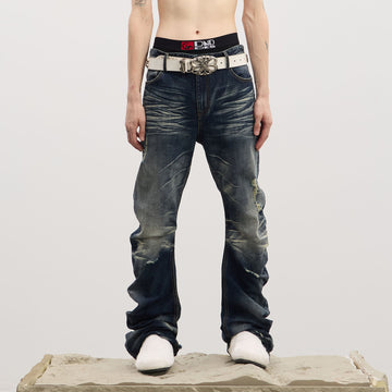 DND4DES Dirty Fit Whiskered Stack Jeans-Jeans-S-Blue-Free Shipping Leatheretro