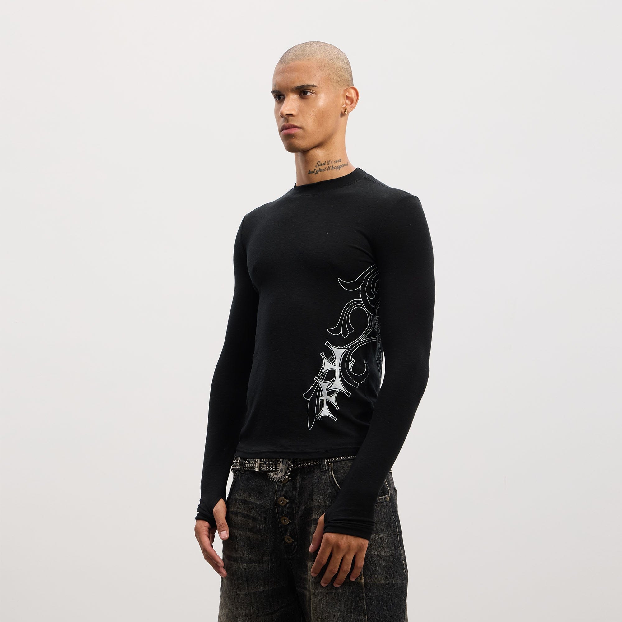 DND4DES Cross Vine Slim Long-Sleeve Tee-L/S Tee-S-Free Shipping Leatheretro