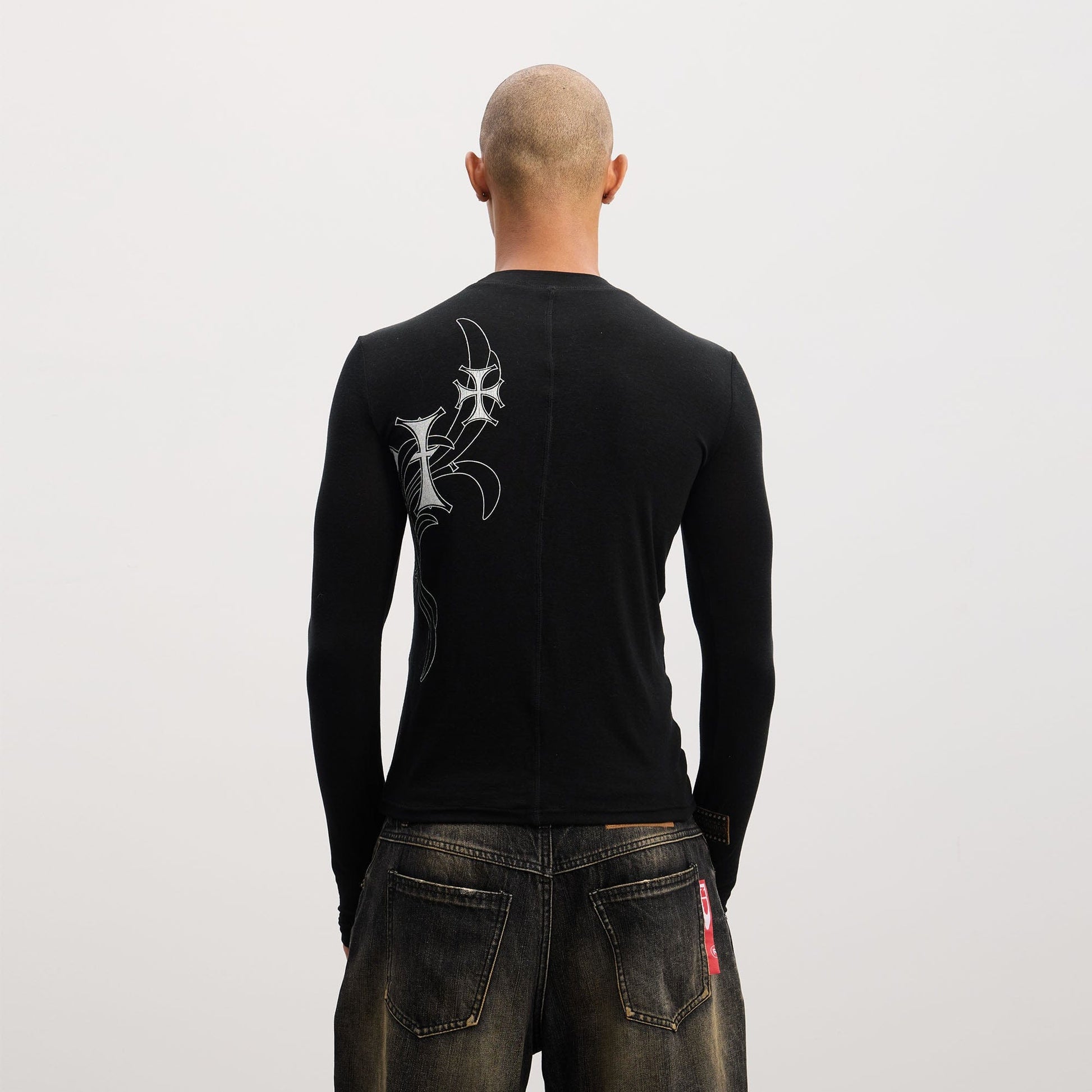 DND4DES Cross Vine Slim Long-Sleeve Tee-L/S Tee-S-Free Shipping Leatheretro