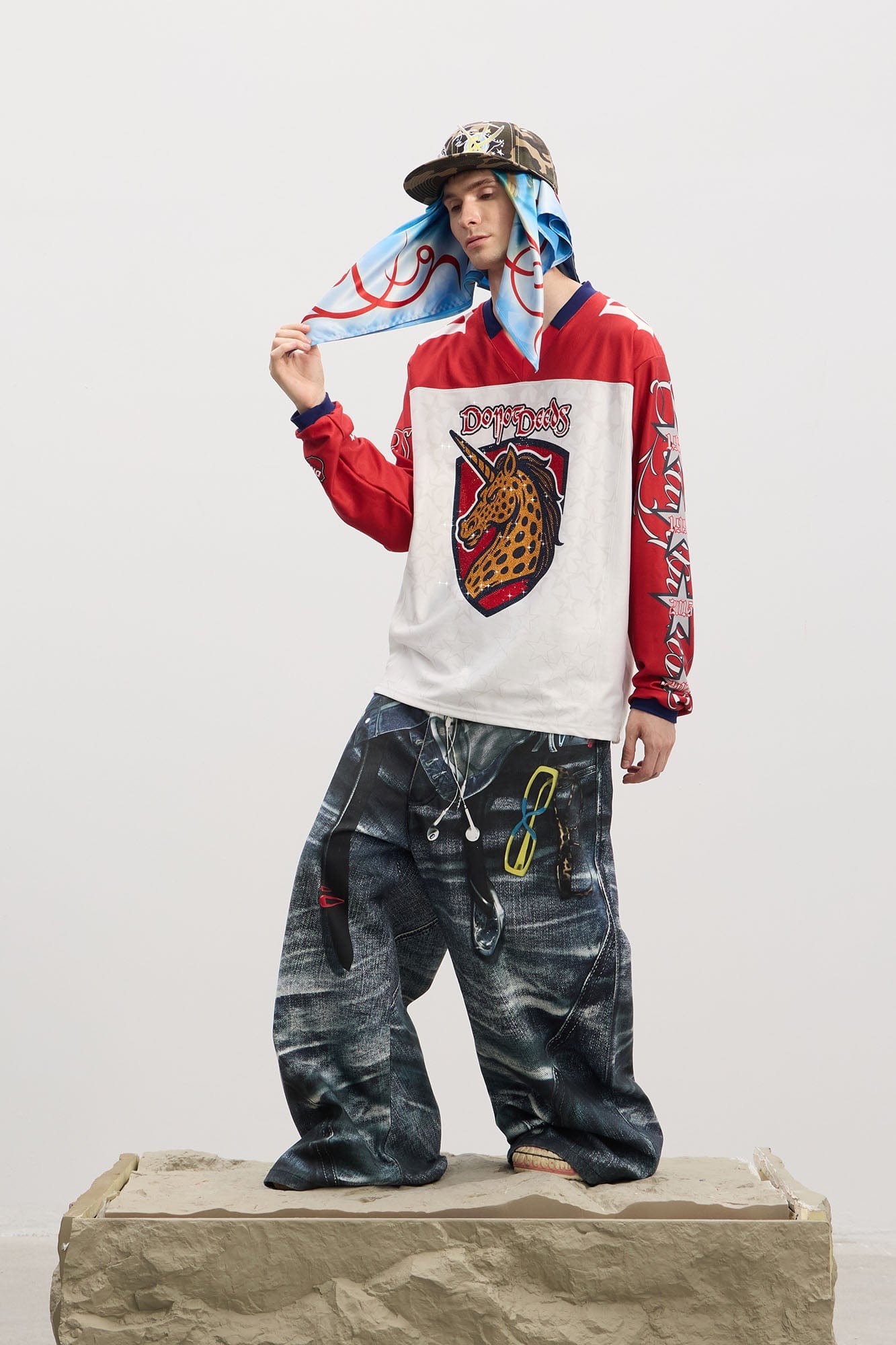 DND4DES Trompe-l'?il Double-Waist Baggy Jeans-Jeans-XS-Free Shipping Leatheretro