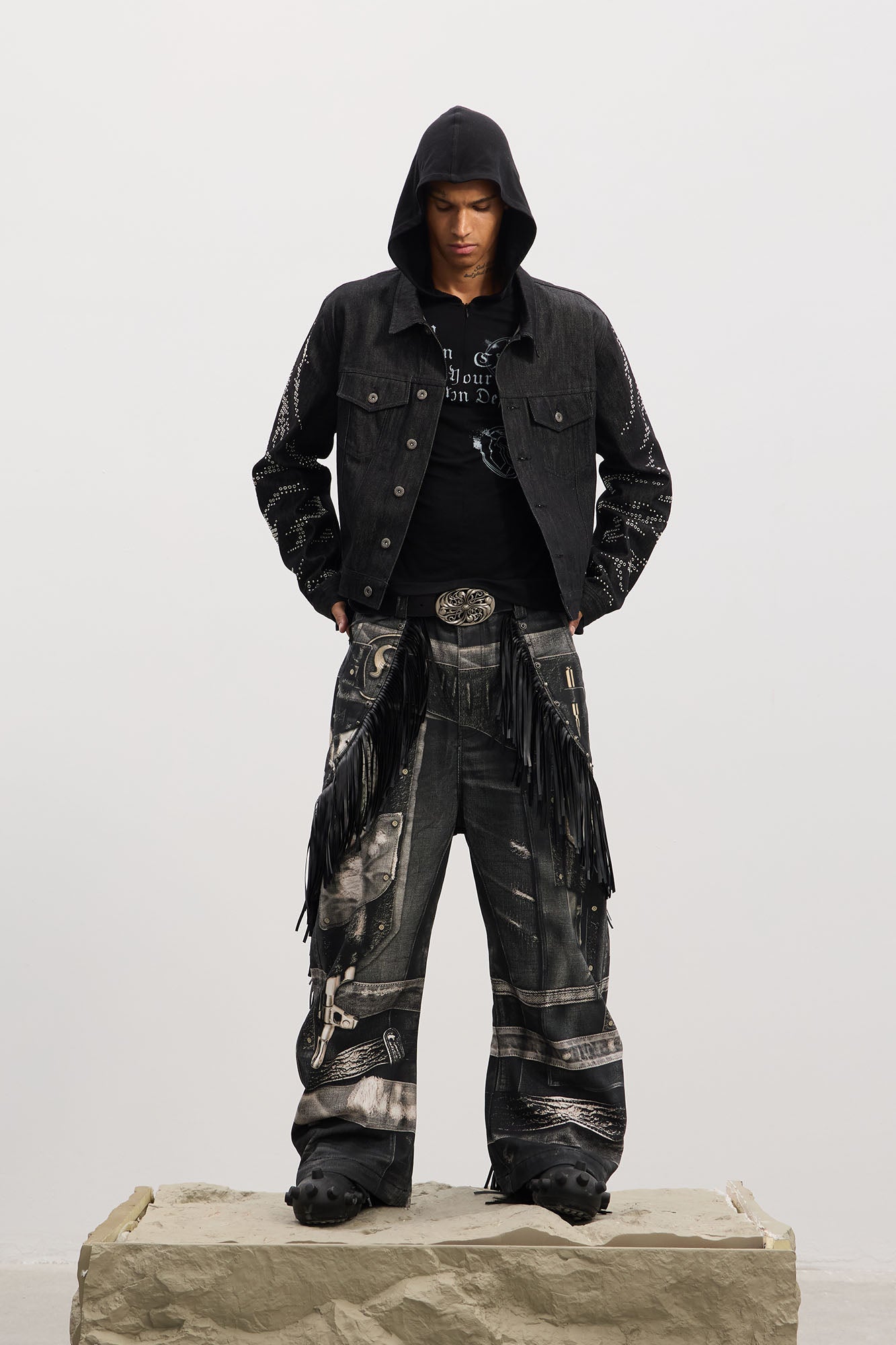 DND4DES Fringe Full-Print Baggy Jeans-Jeans-S-Free Shipping Leatheretro