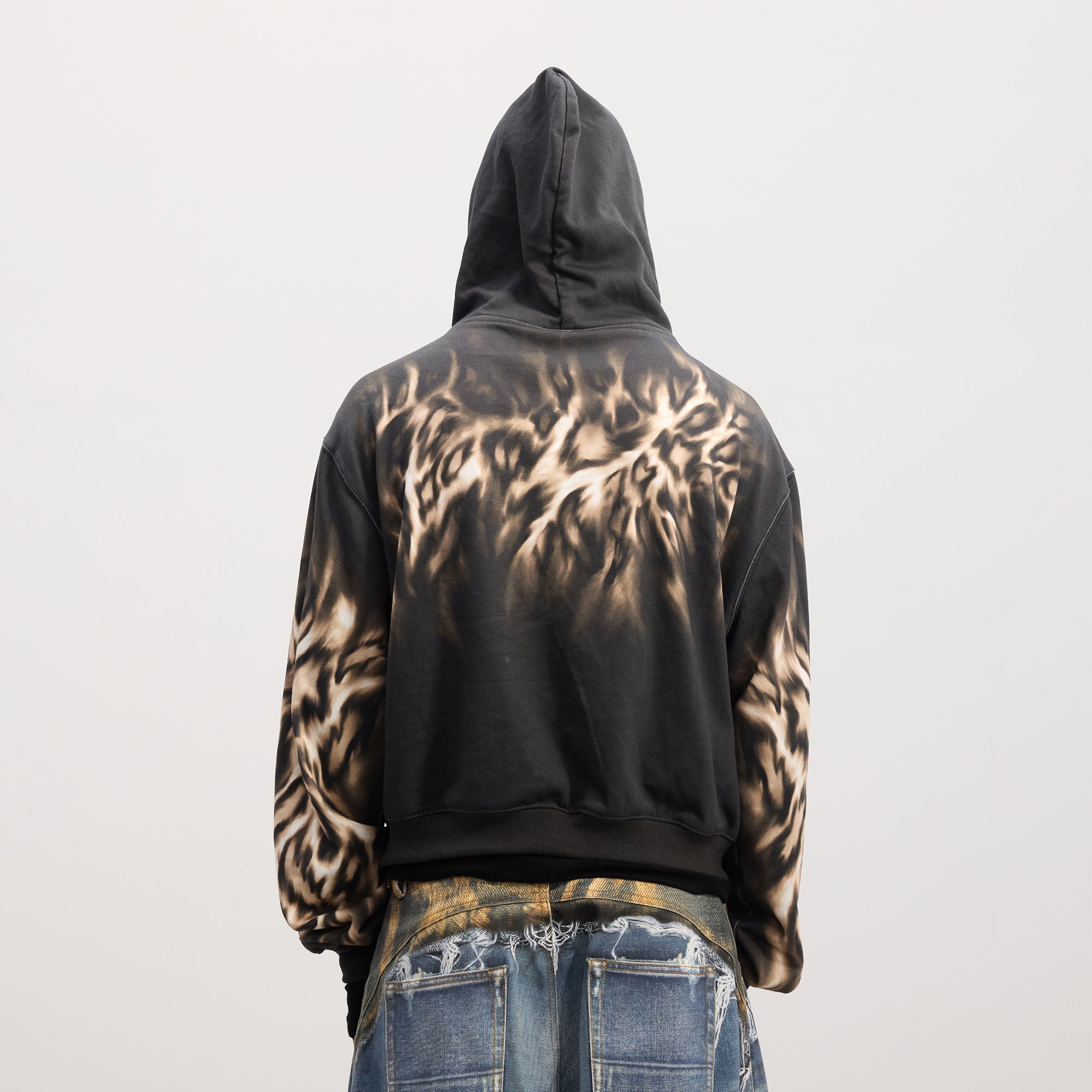 DND4DES Tiger Embroidered Zip-Up Hoodie-Jacket-S-Free Shipping Leatheretro