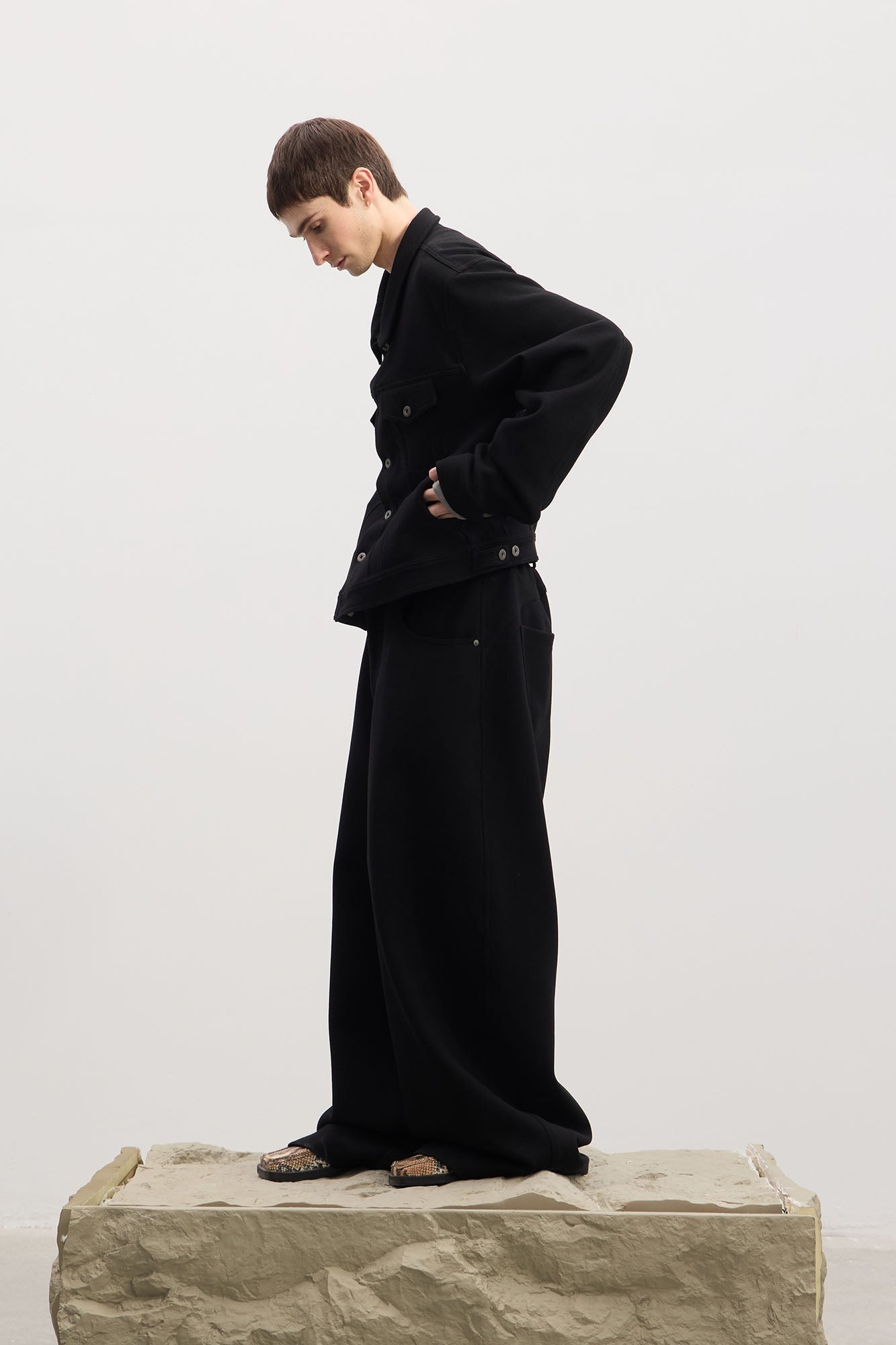 DND4DES Essential Wool-Blend Baggy Pants-Pants-S-Light Gray-Free Shipping Leatheretro