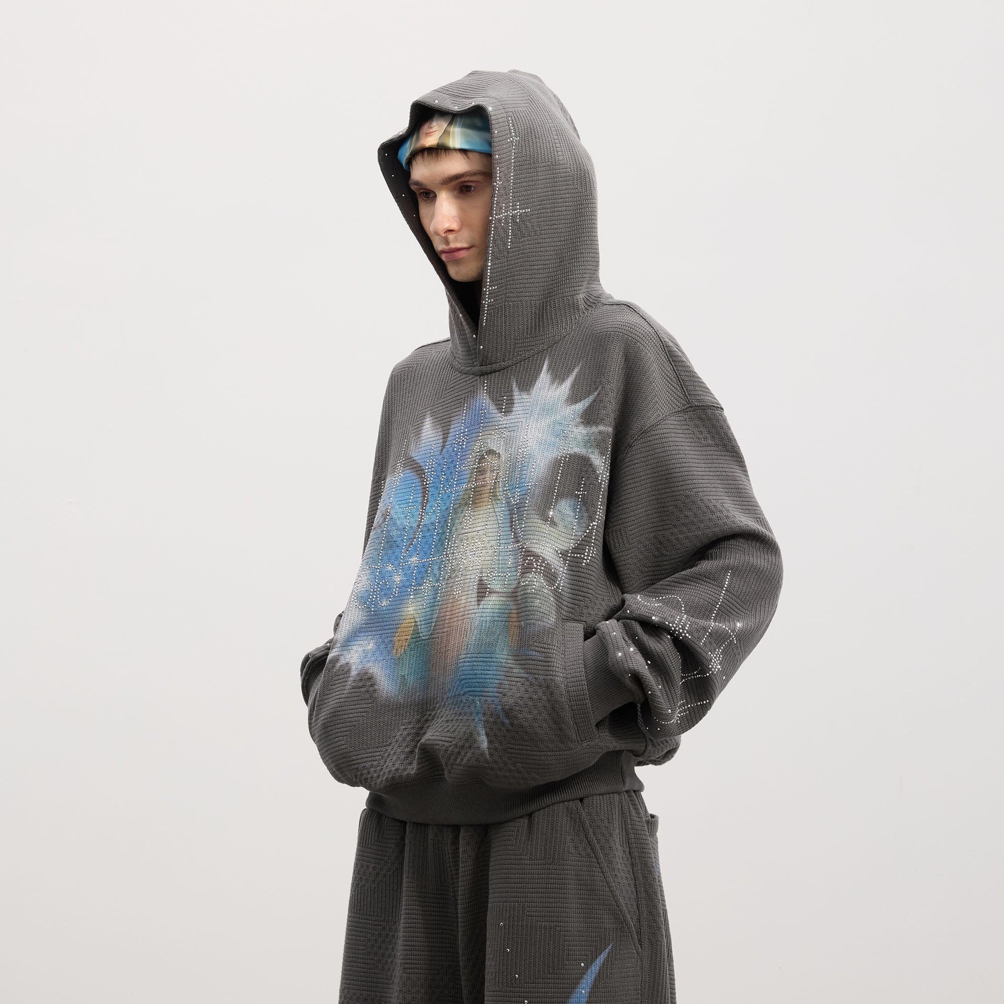 DND4DES Virgin Mary Graphic Rhinestone Hoodie-Hoodie-S (Preorder)-Black-Free Shipping Leatheretro