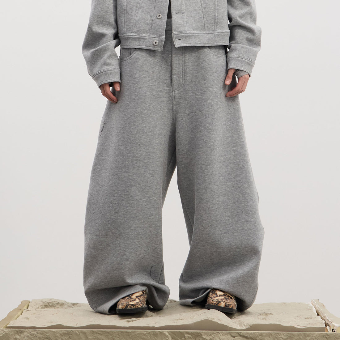 DND4DES Essential Wool-Blend Baggy Pants-Pants-S-Light Gray-Free Shipping Leatheretro