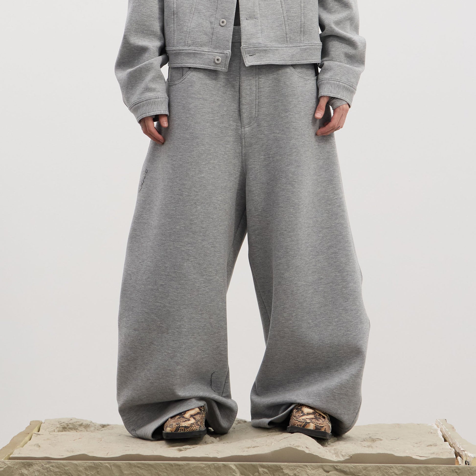 DND4DES Essential Wool-Blend Baggy Pants-Pants-S-Light Gray-Free Shipping Leatheretro