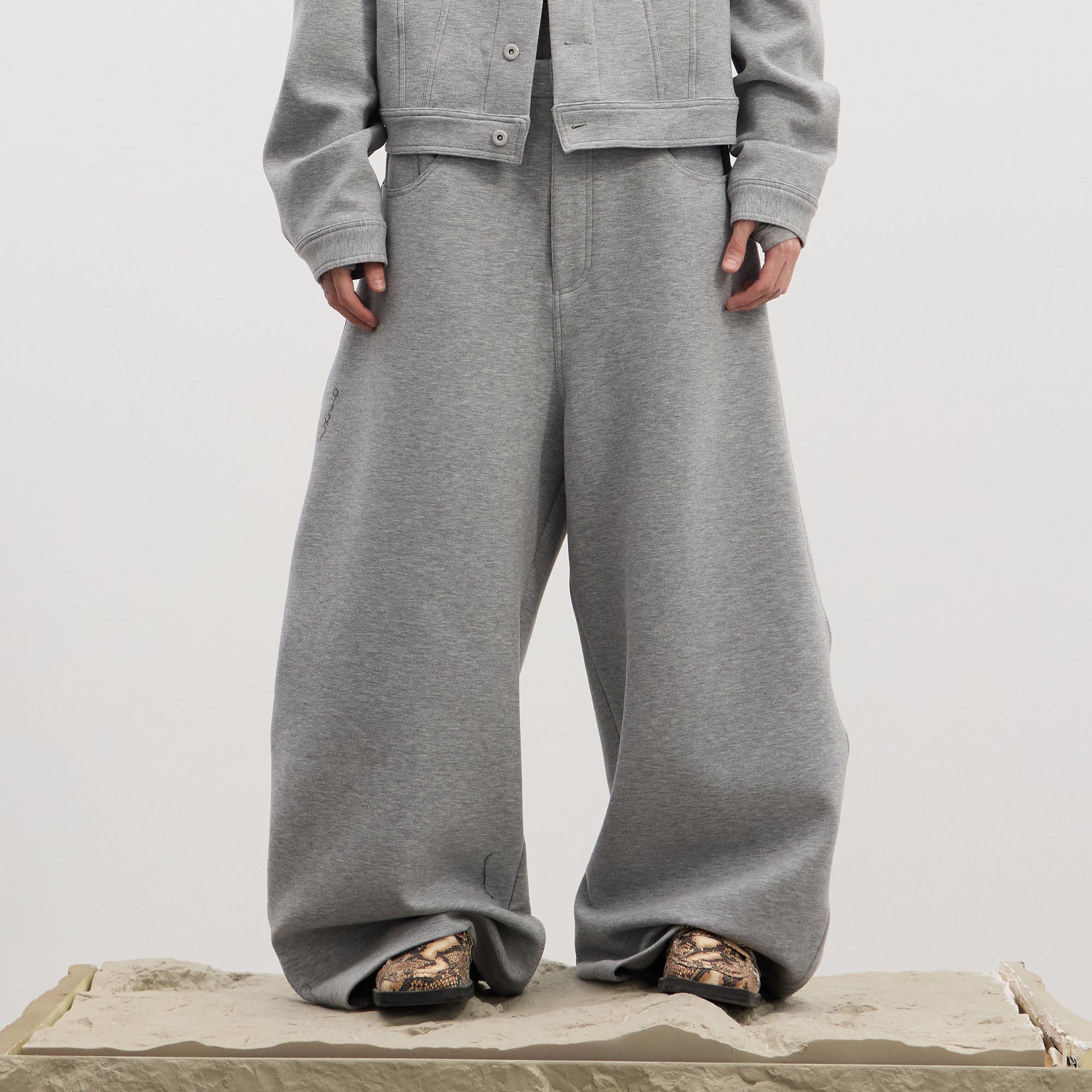 DND4DES Essential Wool-Blend Baggy Pants-Pants-S-Light Gray-Free Shipping Leatheretro