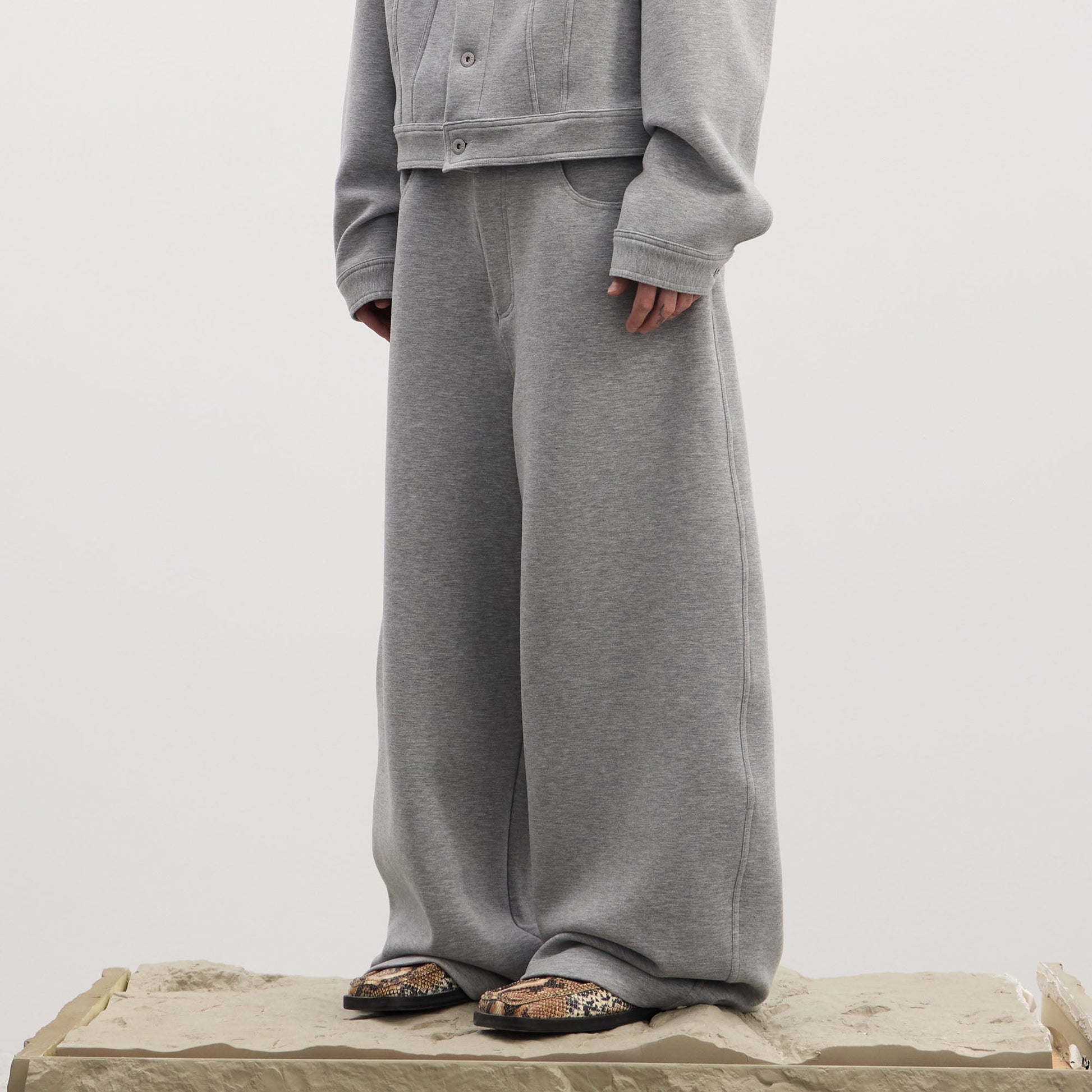 DND4DES Essential Wool-Blend Baggy Pants-Pants-S-Light Gray-Free Shipping Leatheretro