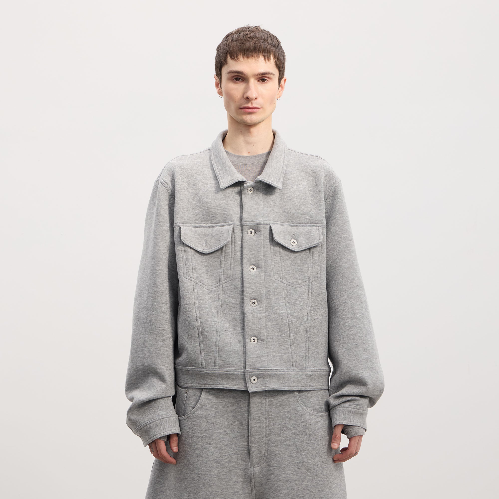 DND4DES Wool-Blend Button-Up Utility Jacket-Jacket-S-Light Gray-Free Shipping Leatheretro