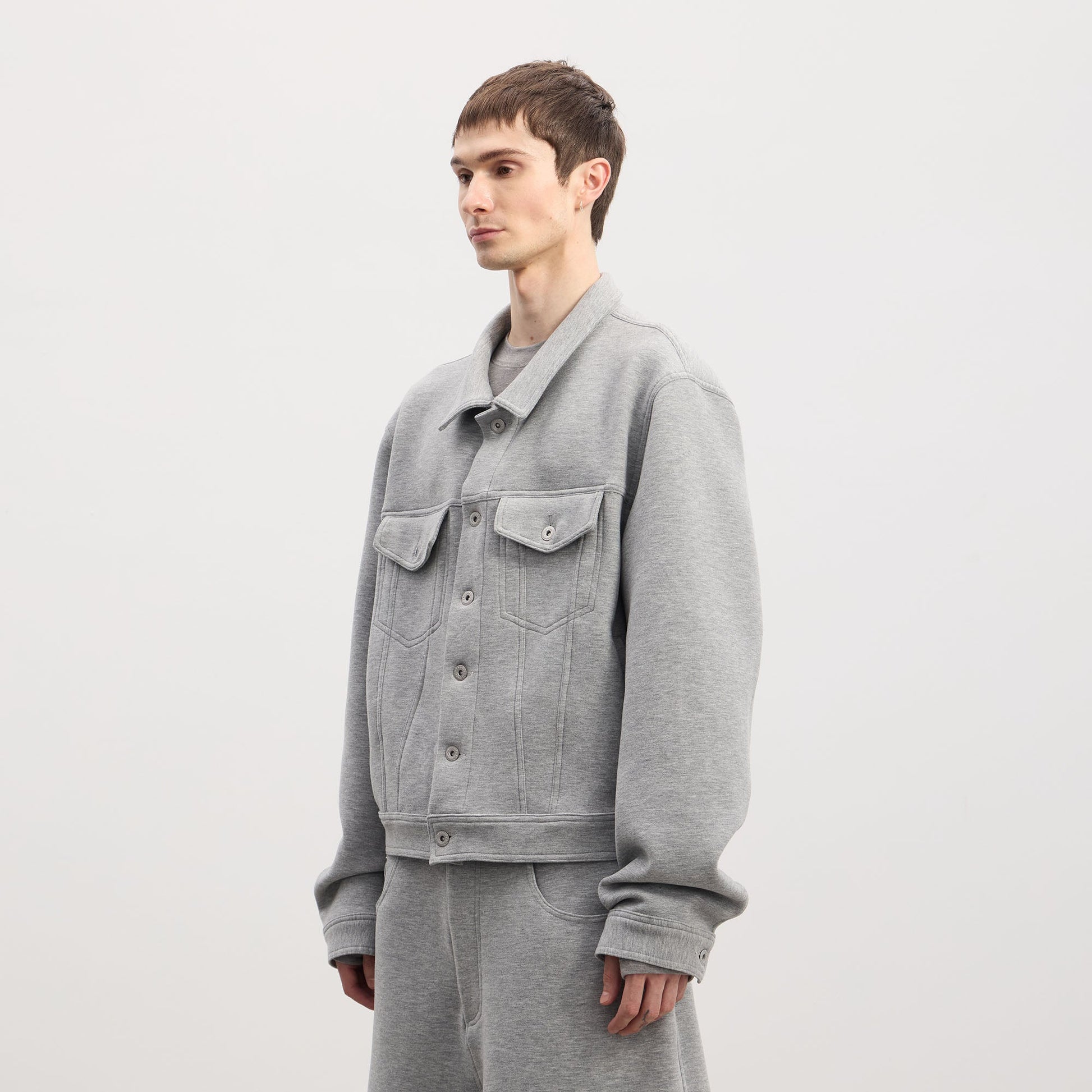 DND4DES Wool-Blend Button-Up Utility Jacket-Jacket-S-Light Gray-Free Shipping Leatheretro