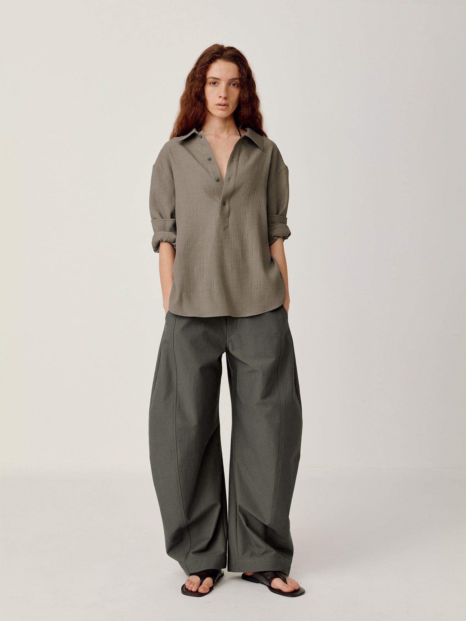 OPICLOTH Retro Curved-Cut Tailored Pants-Pants-XS-Free Shipping Leatheretro