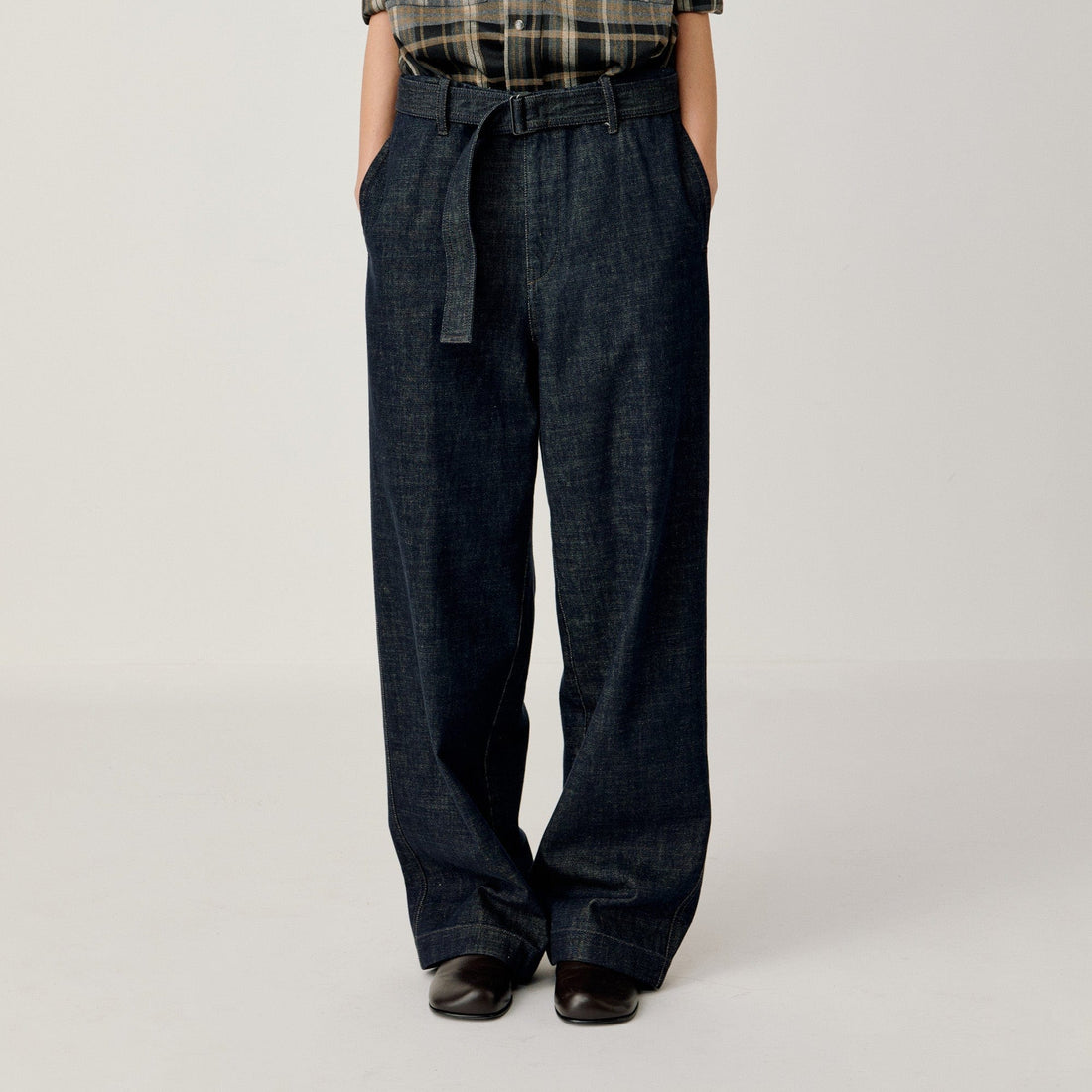 OPICLOTH Essential Washed Belted Wide-Leg Jeans-Jeans-XS-Free Shipping Leatheretro