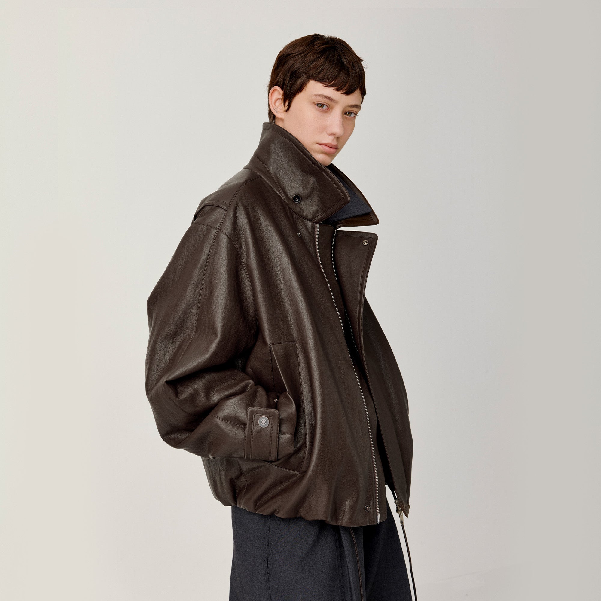 OPICLOTH Soft-Tanned Drawstring Faux Leather Jacket-Jacket-XS (Preorder)-Free Shipping Leatheretro