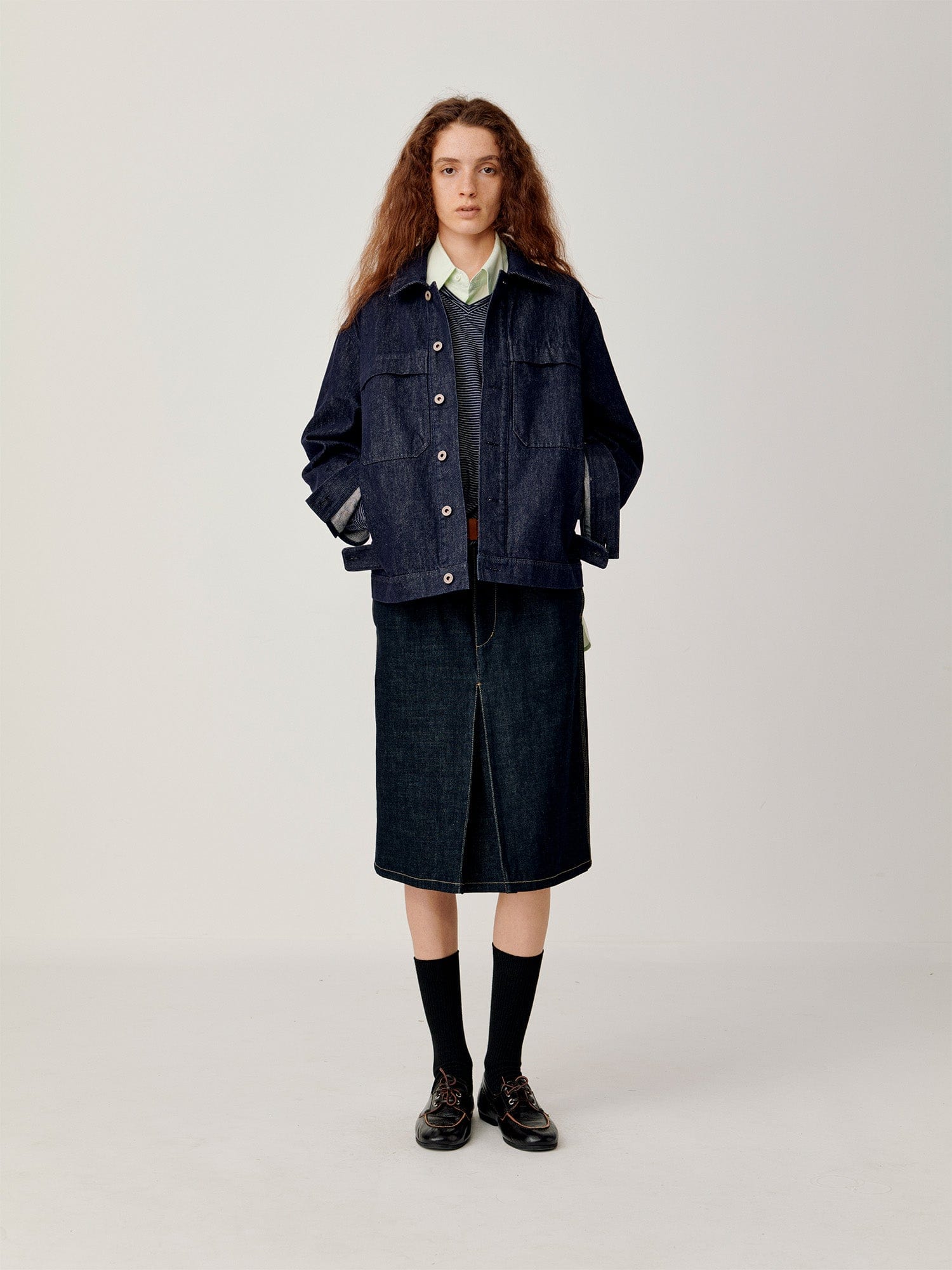 OPICLOTH Retro Dual-Pocket Denim Jacket-Jacket-XS-Free Shipping Leatheretro