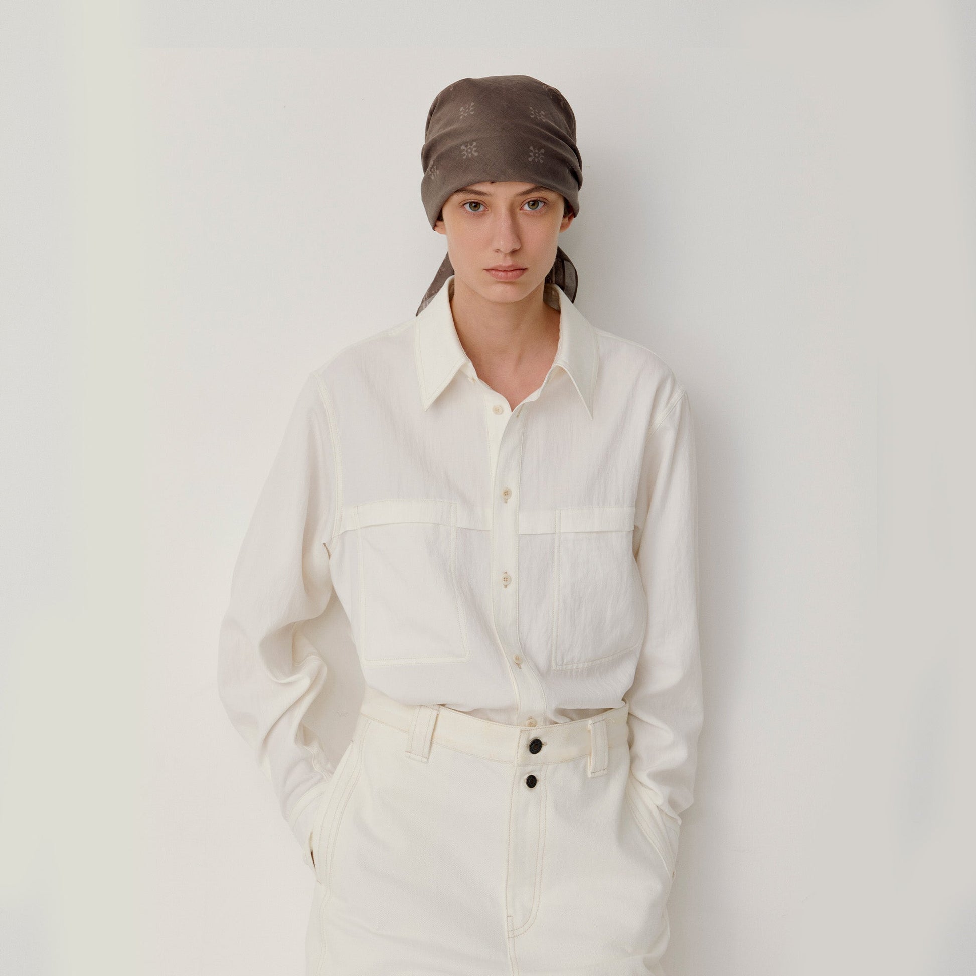 OPICLOTH Minimal Stitch Tencel-Blend Shirt-Shirt-S-White-Free Shipping Leatheretro